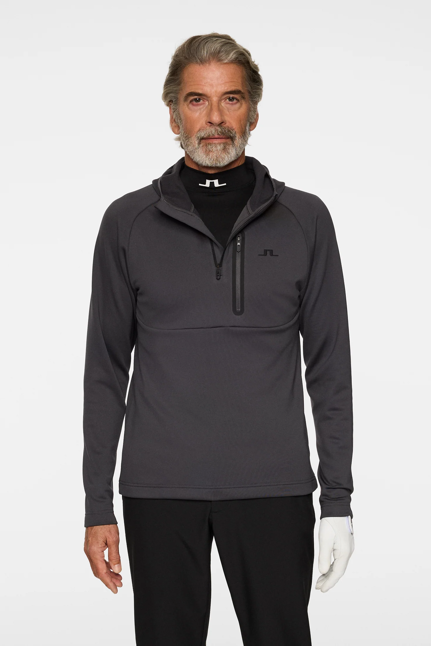 Adam Quarter Zip Hood / Asphalt - Image 2