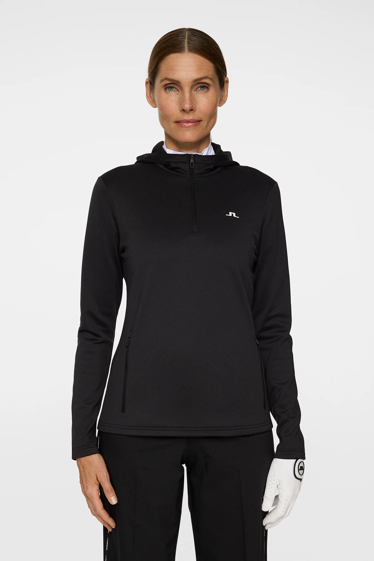 Aerialle Quarter Zip Hood / Black - Image 2