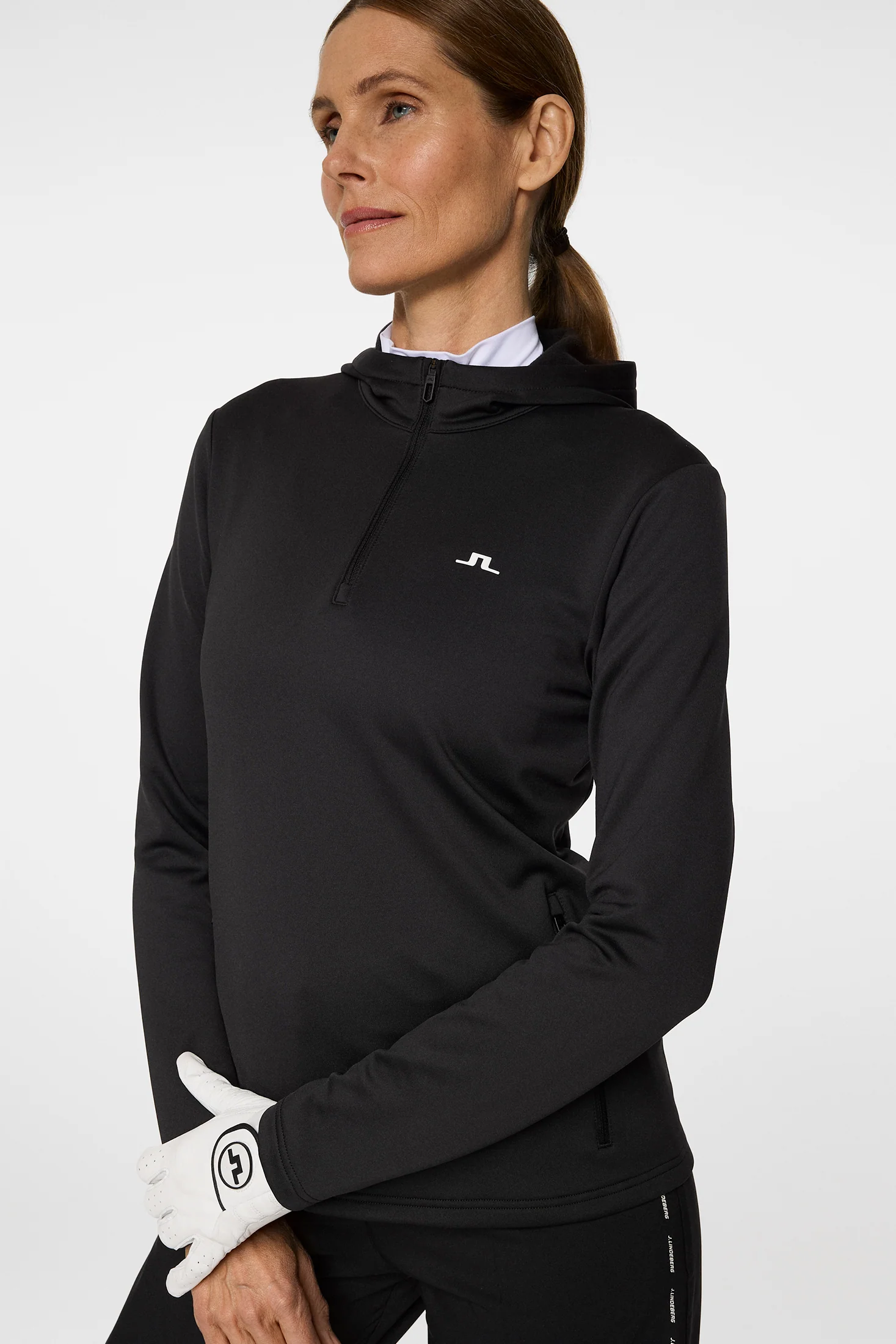 Aerialle Quarter Zip Hood / Black - Image 5