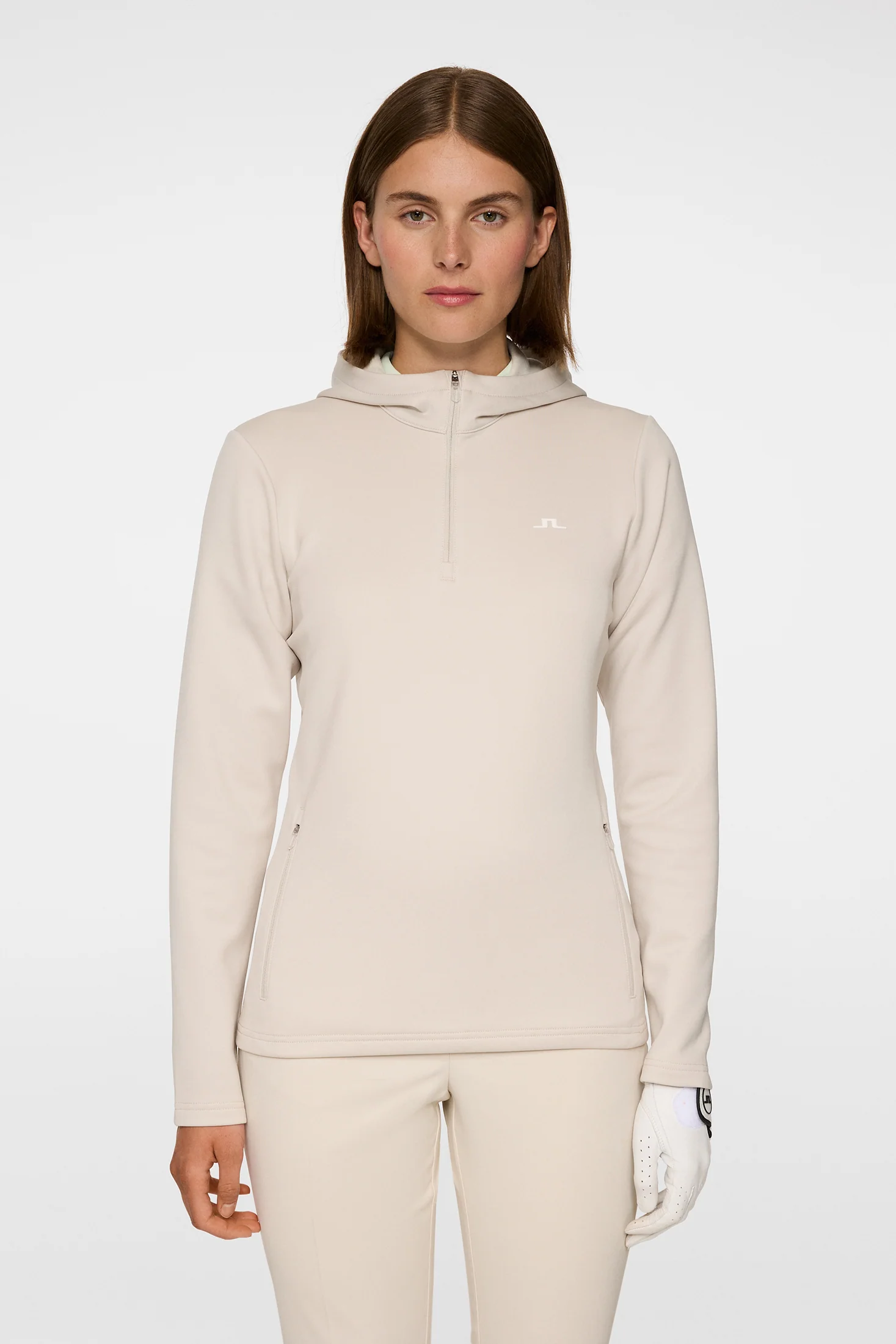 Aerialle Quarter Zip Hood / Moonbeam - Image 2