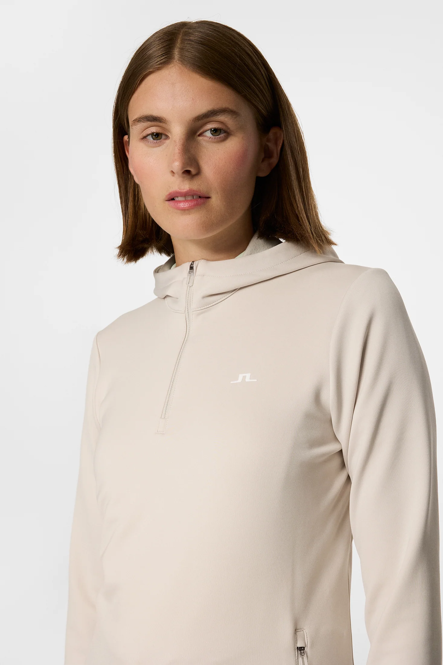 Aerialle Quarter Zip Hood / Moonbeam - Image 5