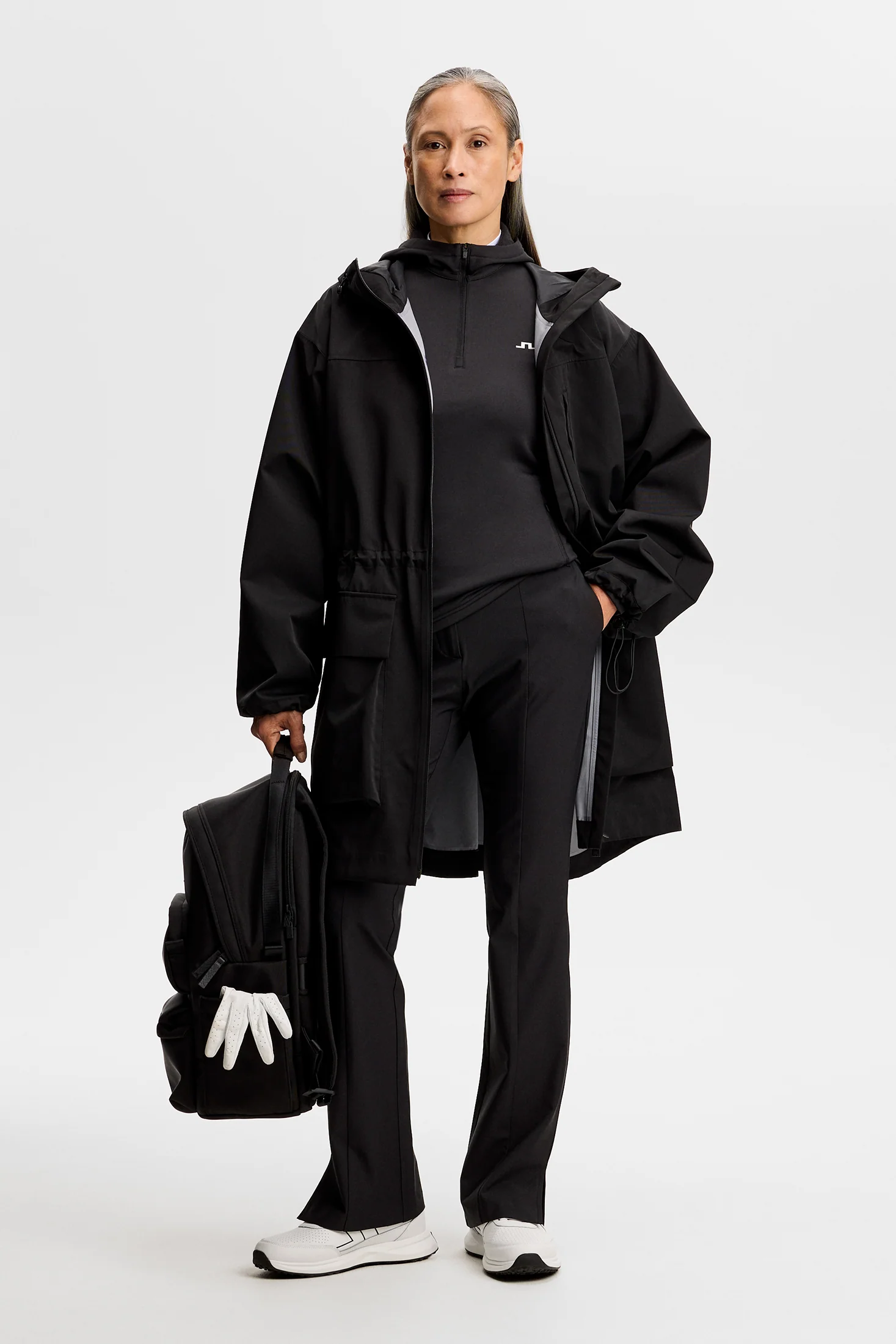 Aerielle Quarter Zip Hood / Black - Image 4