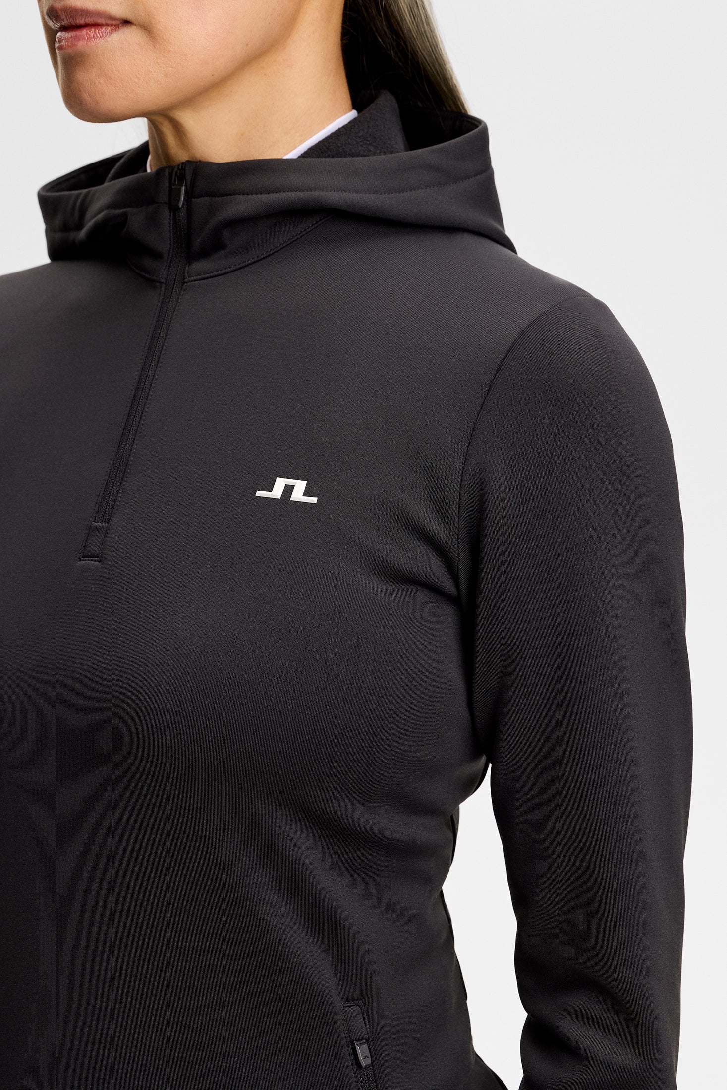 Aerielle Quarter Zip Hood / Black - Image 5
