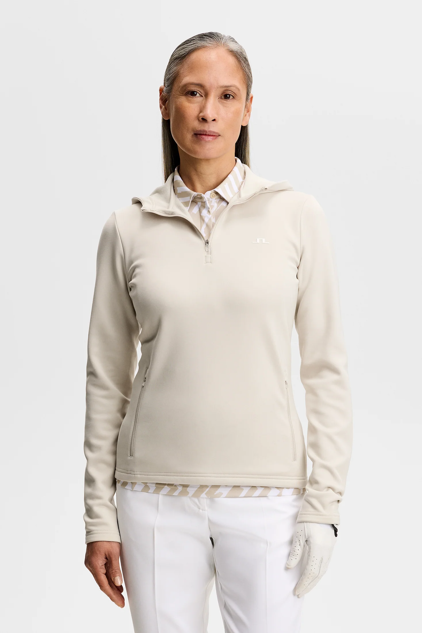 Aerielle Quarter Zip Hood / Moonbeam - Image 2