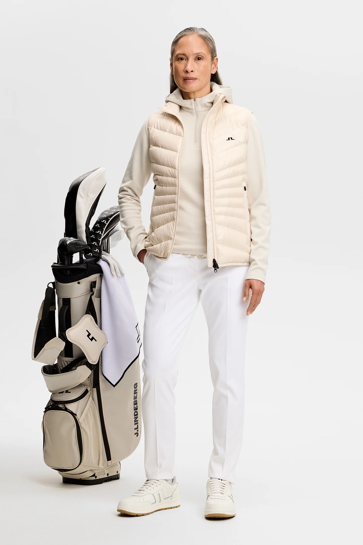 Aerielle Quarter Zip Hood / Moonbeam - Image 4