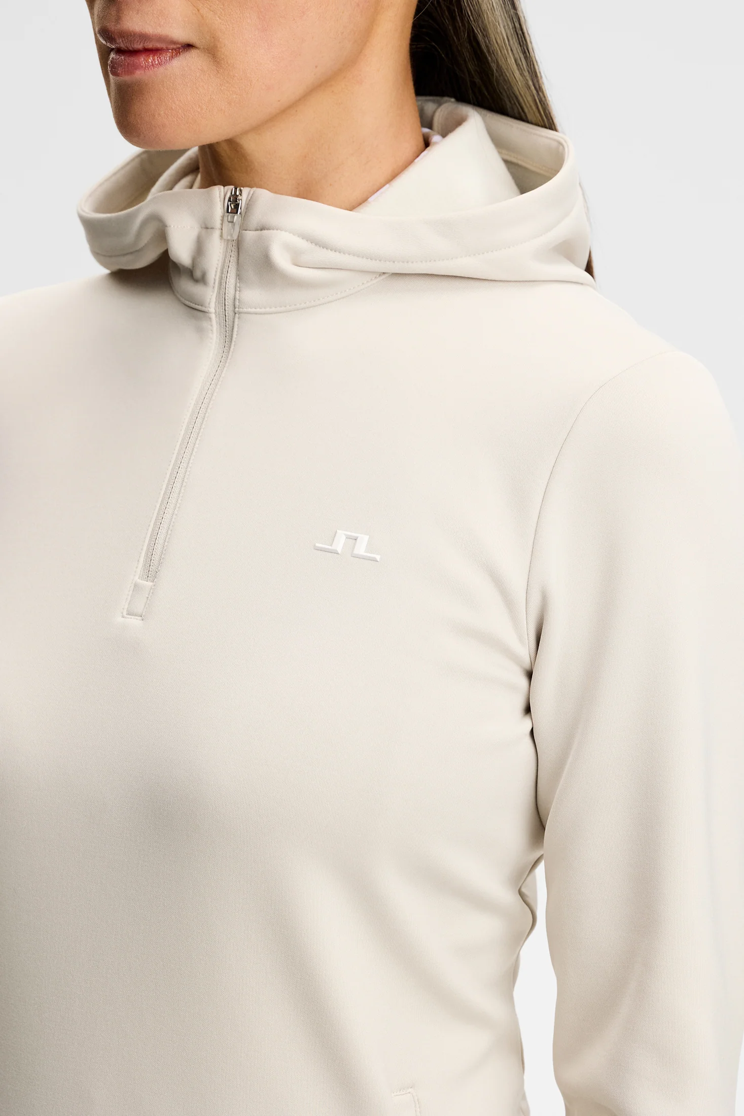 Aerielle Quarter Zip Hood / Moonbeam - Image 6