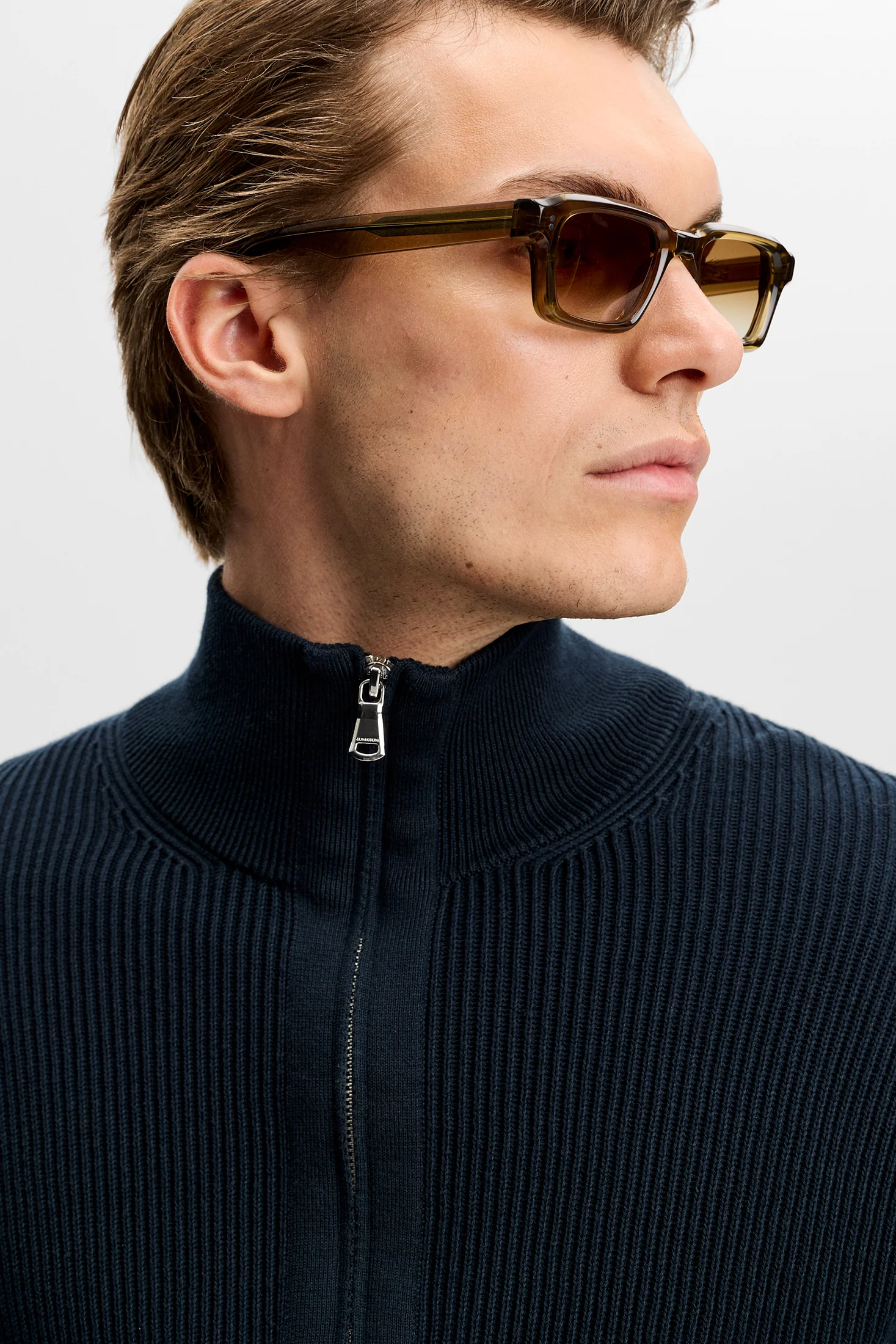 Alex Half Zip Knitted Sweater / JL Navy - Image 6