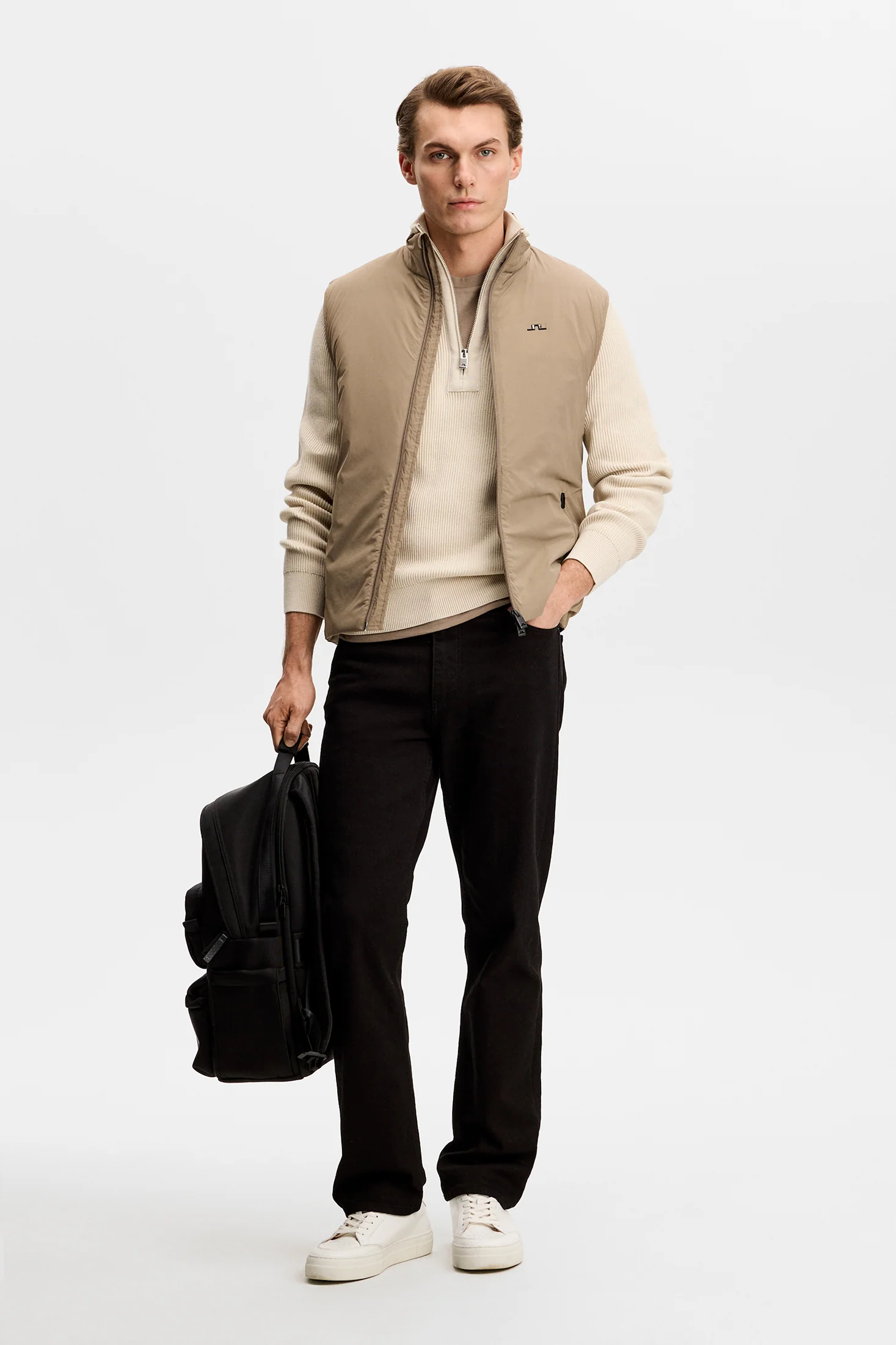 Alex Half Zip Knitted Sweater / Moonbeam - Image 5