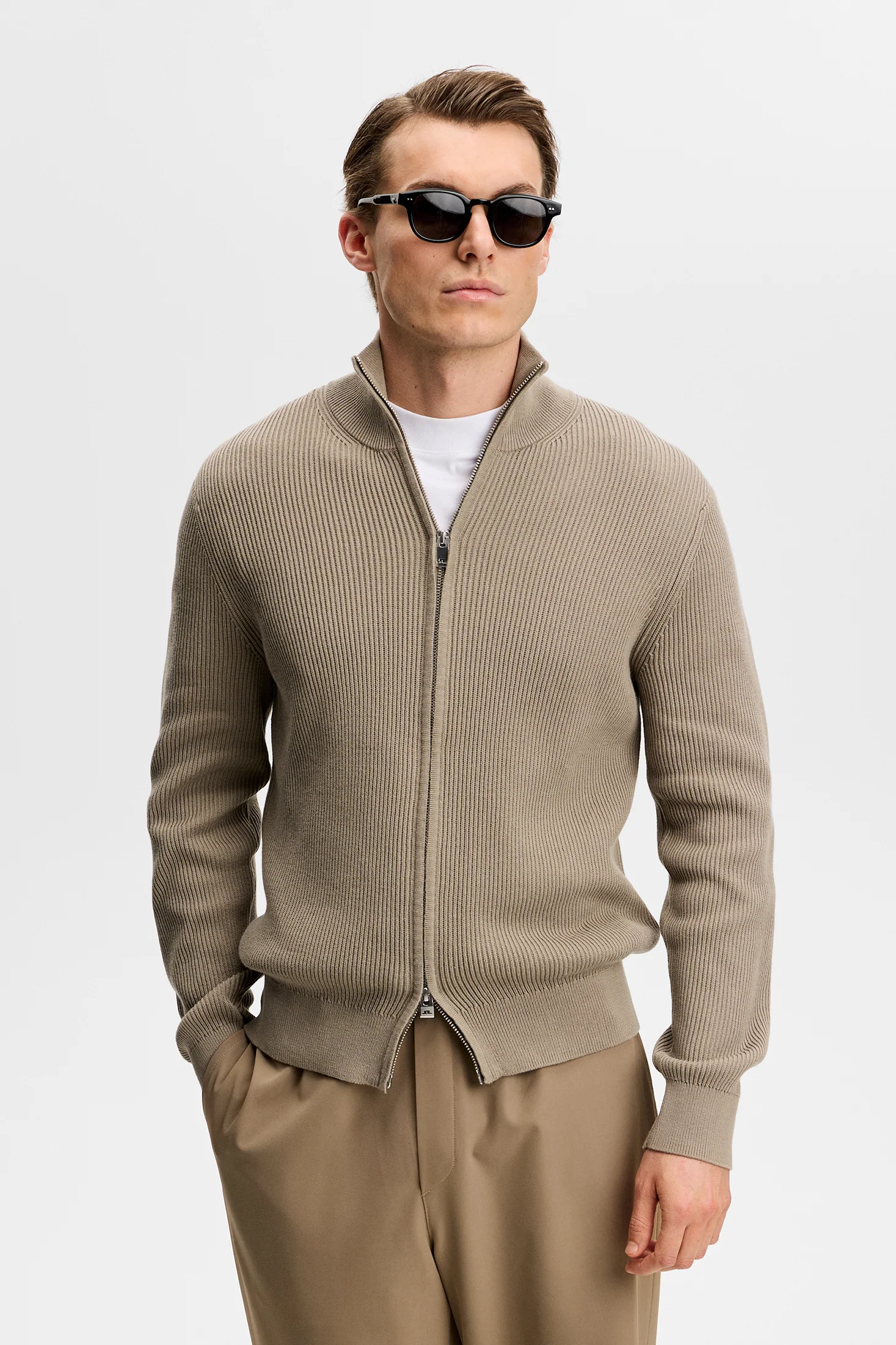 Alexis Full Zip Cardigan / Brindle - Image 3