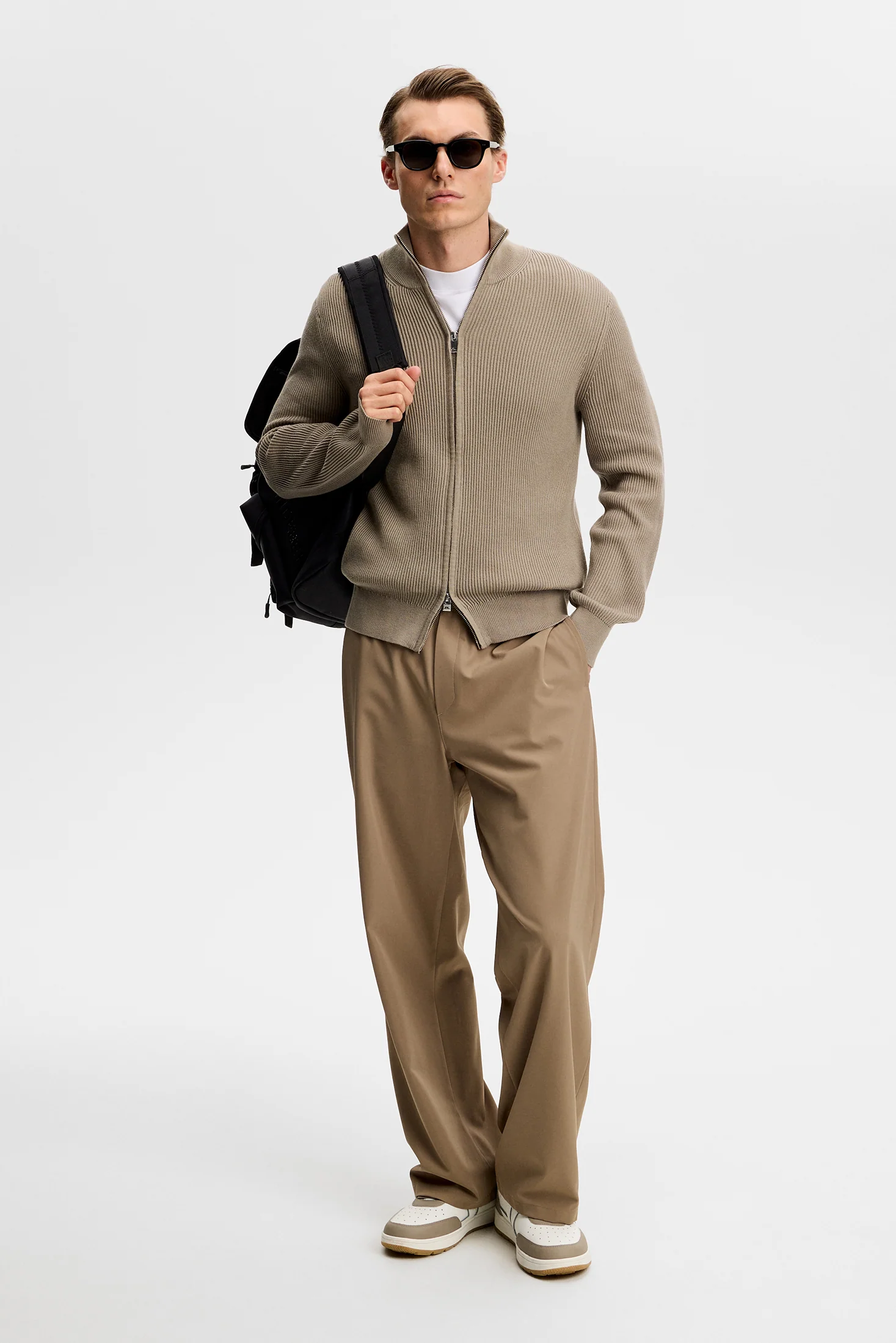 Alexis Full Zip Cardigan / Brindle - Image 5