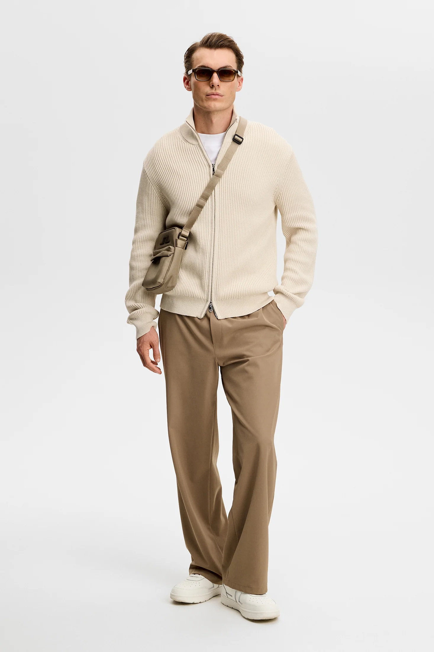 Alexis Full Zip Cardigan / Moonbeam - Image 4