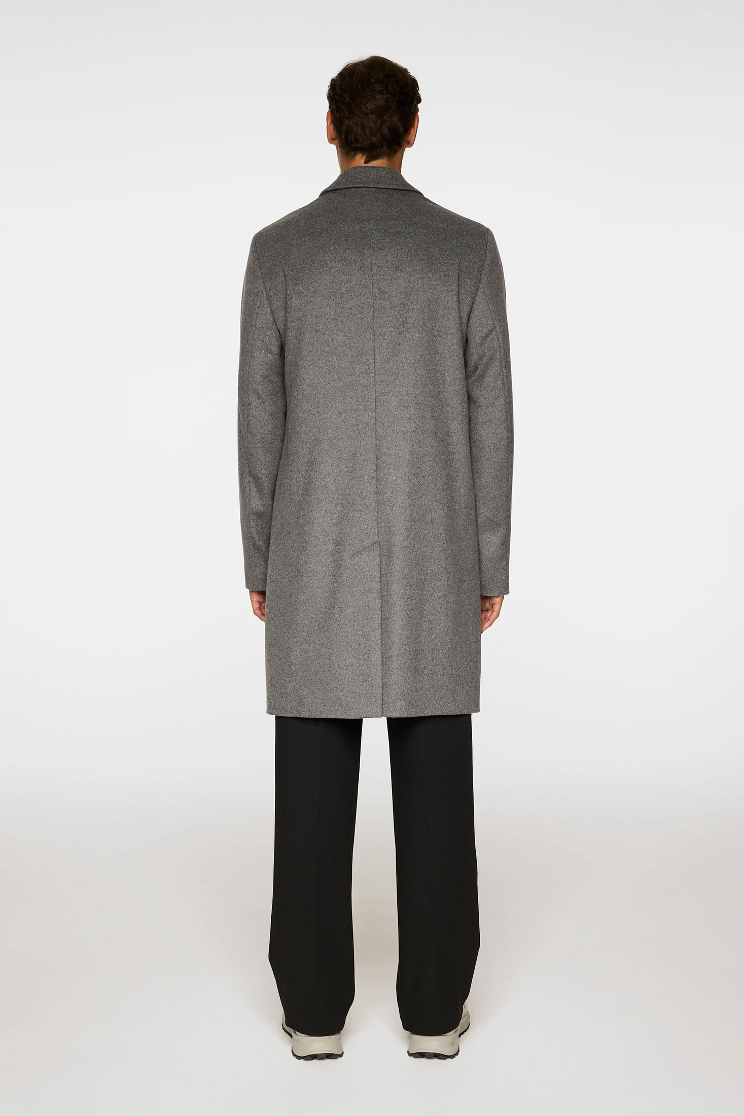 August Melton Cashmere Coat / Dark Grey Melange - Image 5