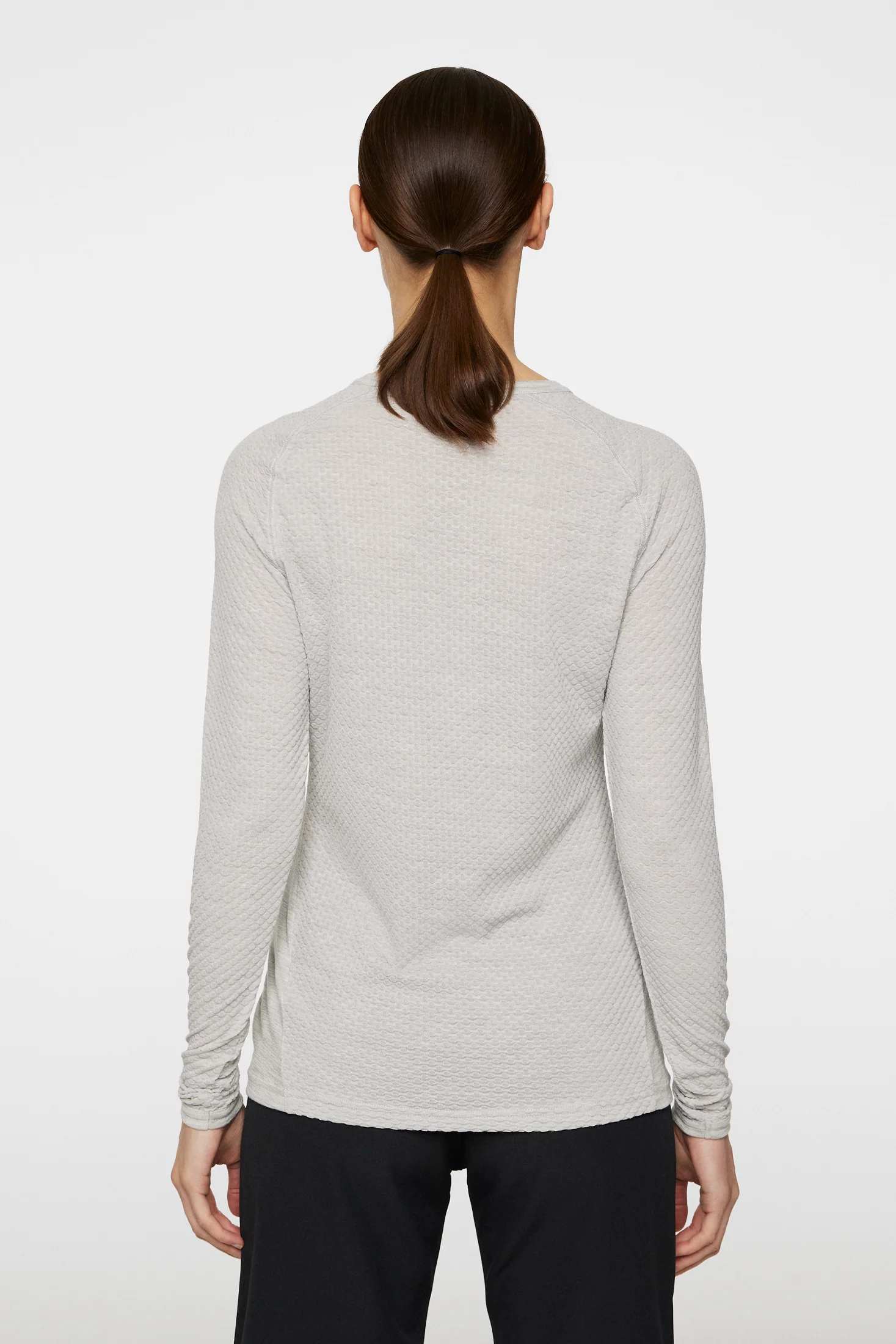 Bella Wool LS T-shirt / Light Grey Melange - Image 4