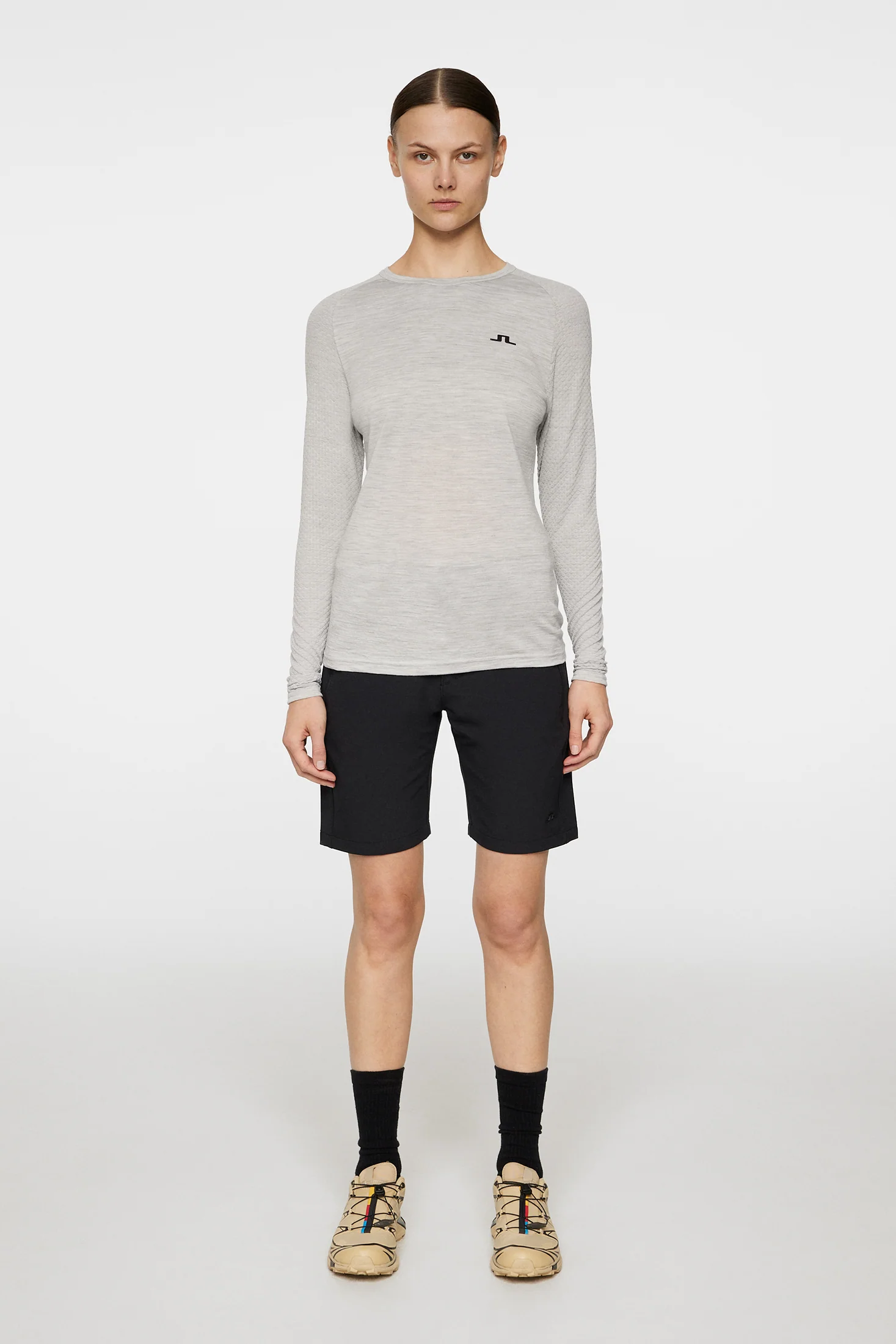 Bella Wool LS T-shirt / Light Grey Melange - Image 5