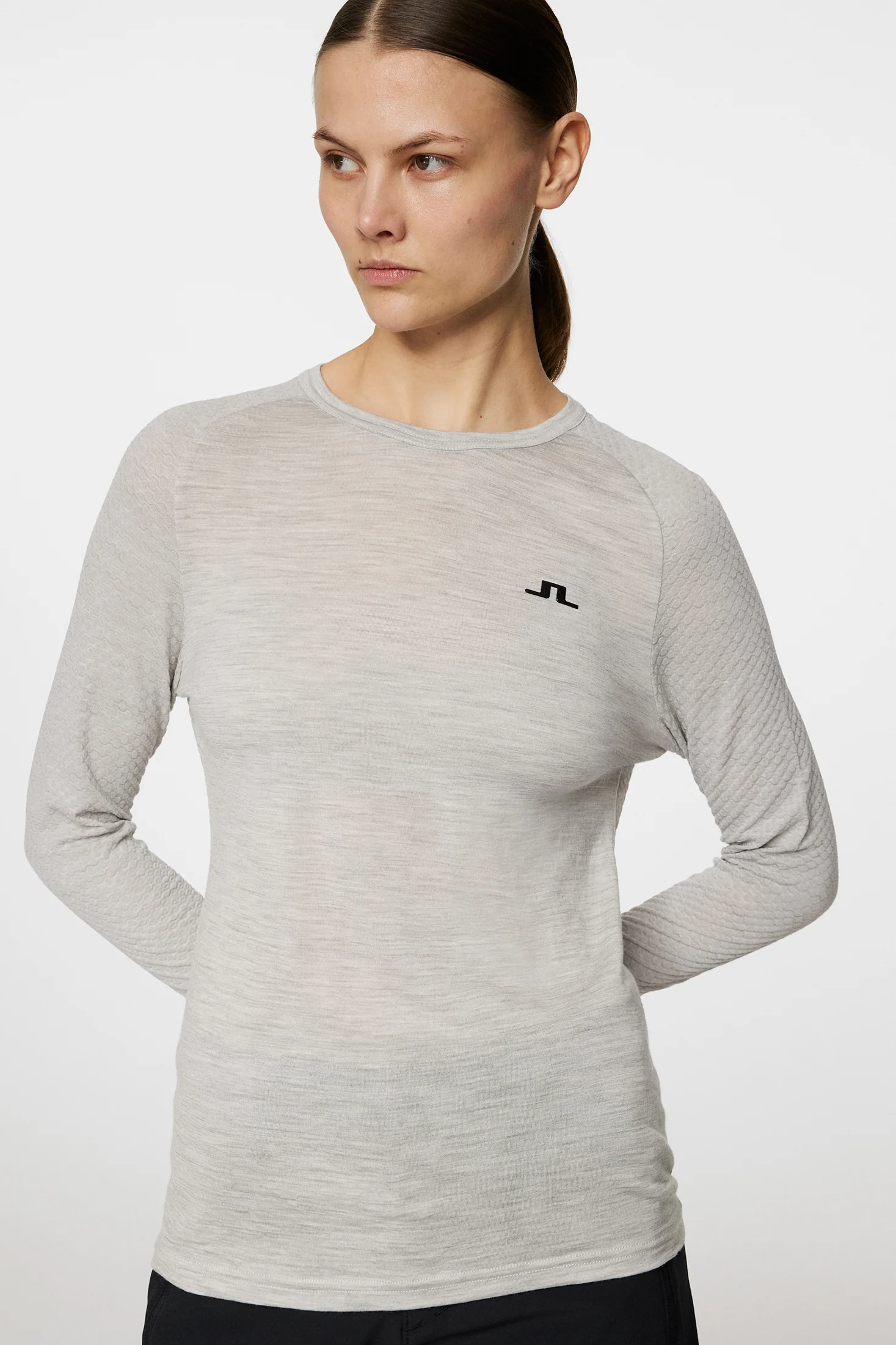 Bella Wool LS T-shirt / Light Grey Melange - Image 6