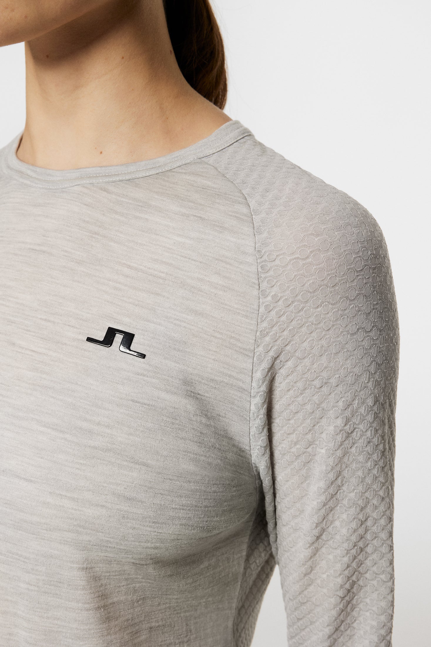Bella Wool LS T-shirt / Light Grey Melange - Image 7