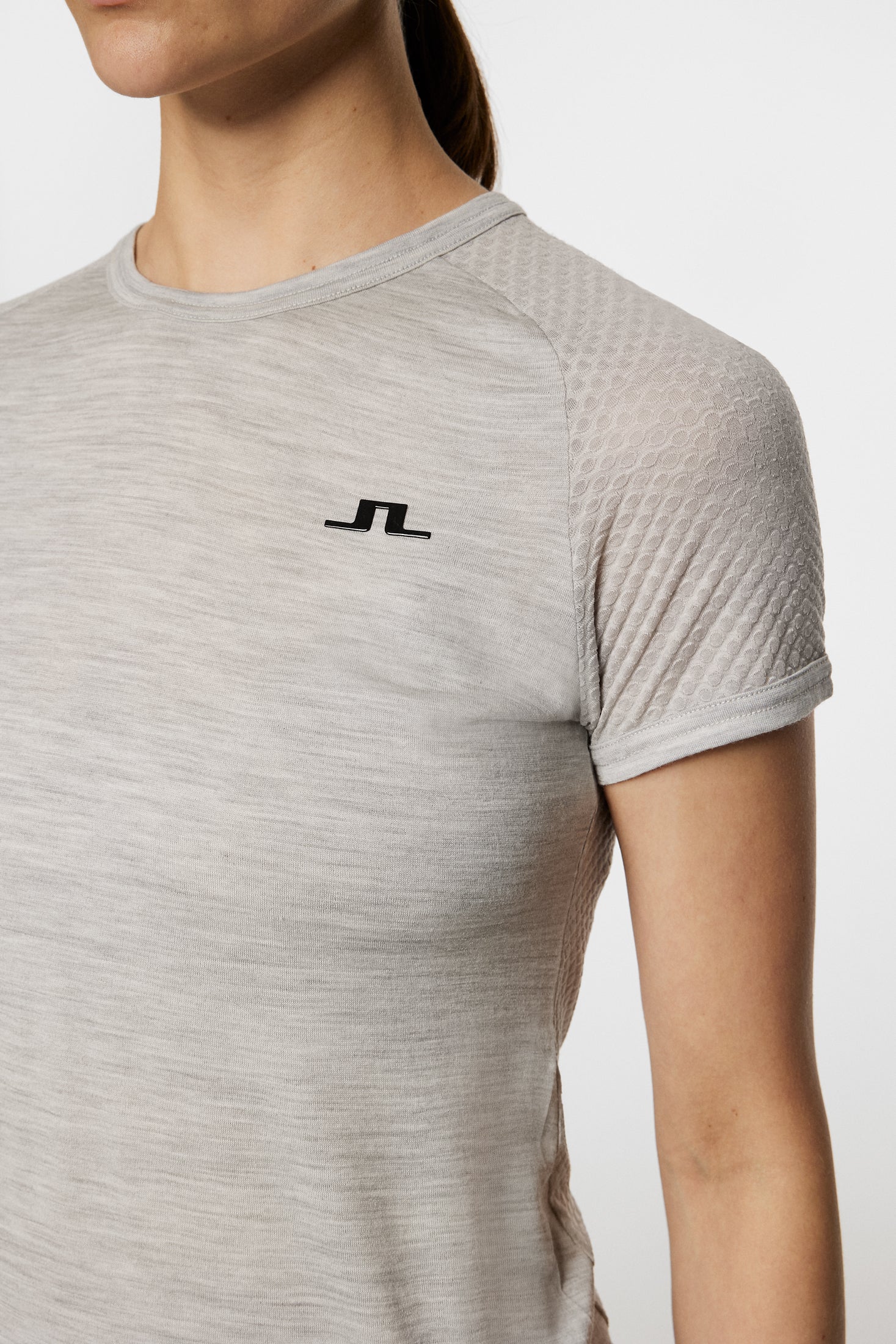 Bella Wool T-shirt / Light Grey Melange - Image 6
