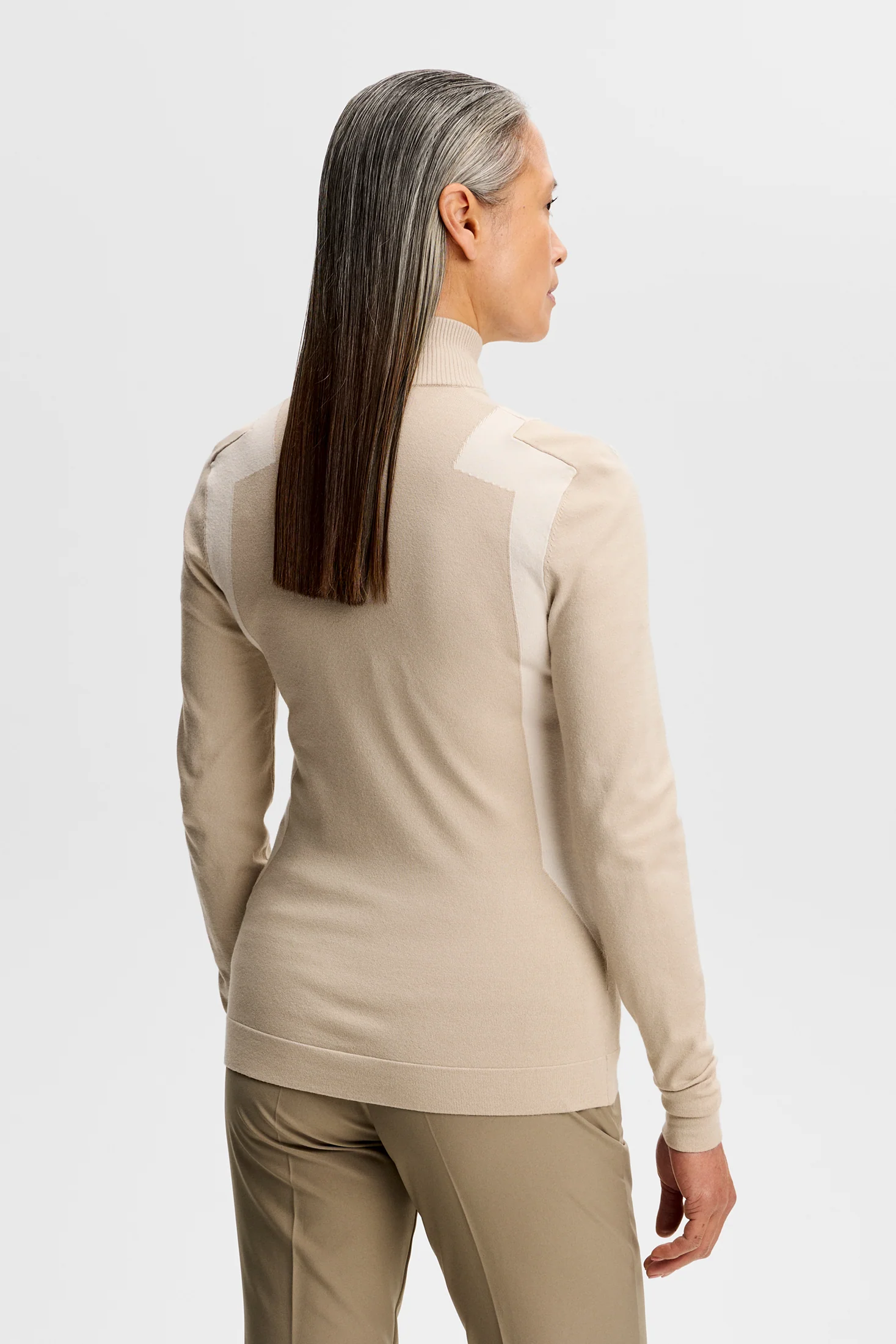 Bianca Knitted Zip Sweater / Island Fossil - Image 3