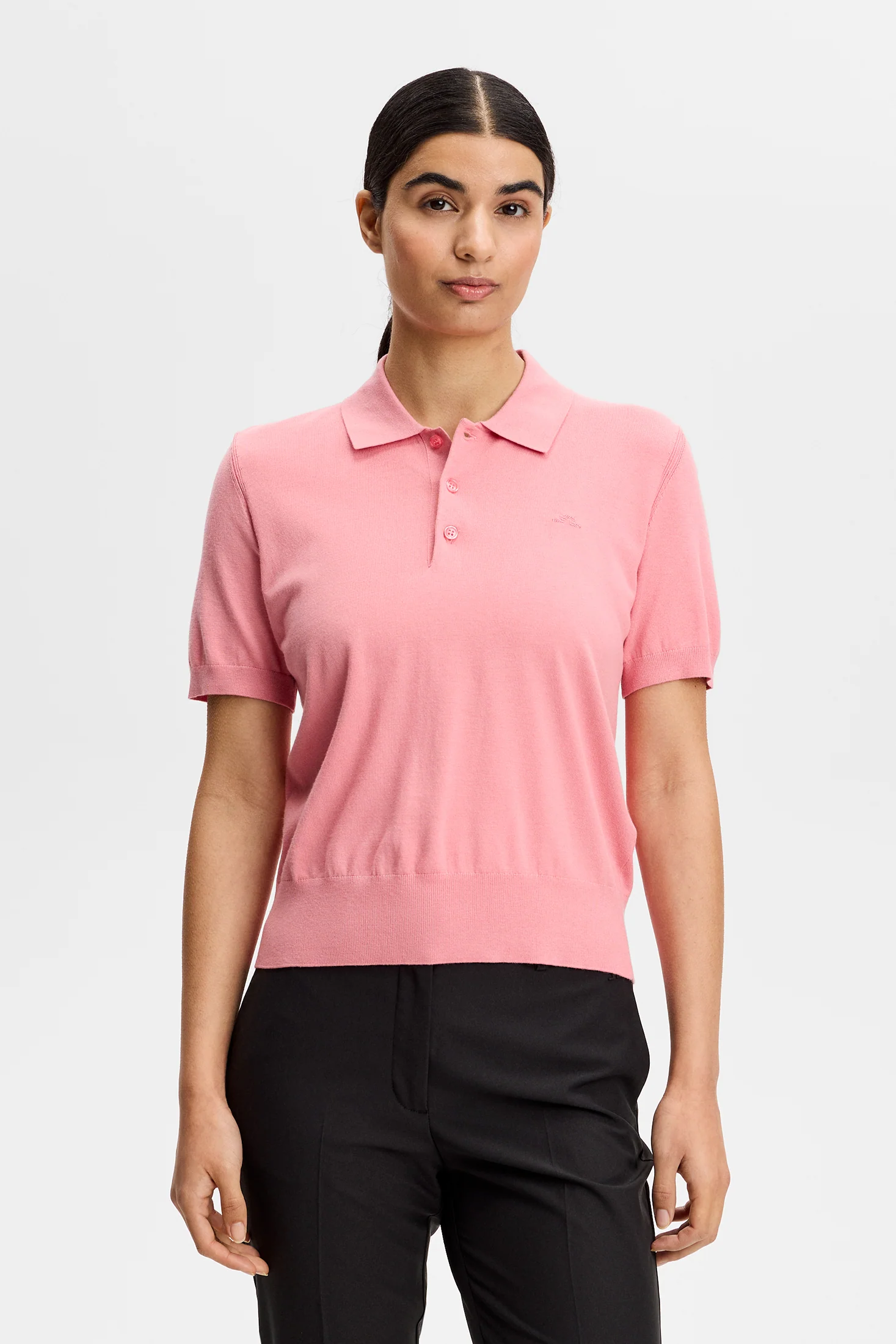 Blake SS Knit Polo / Flamingo Plume - Image 3