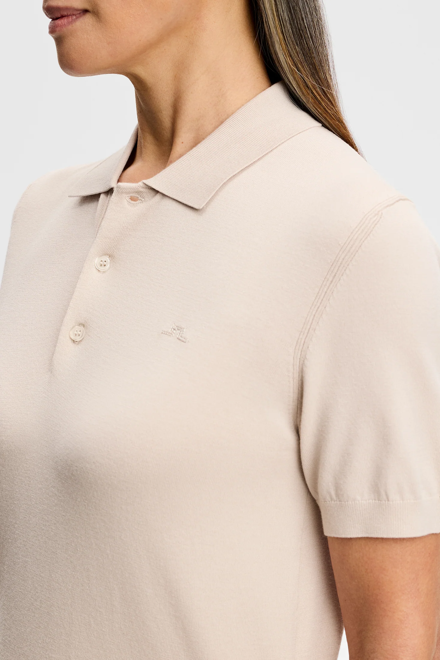 Blake SS Knit Polo / Moonbeam - Image 5