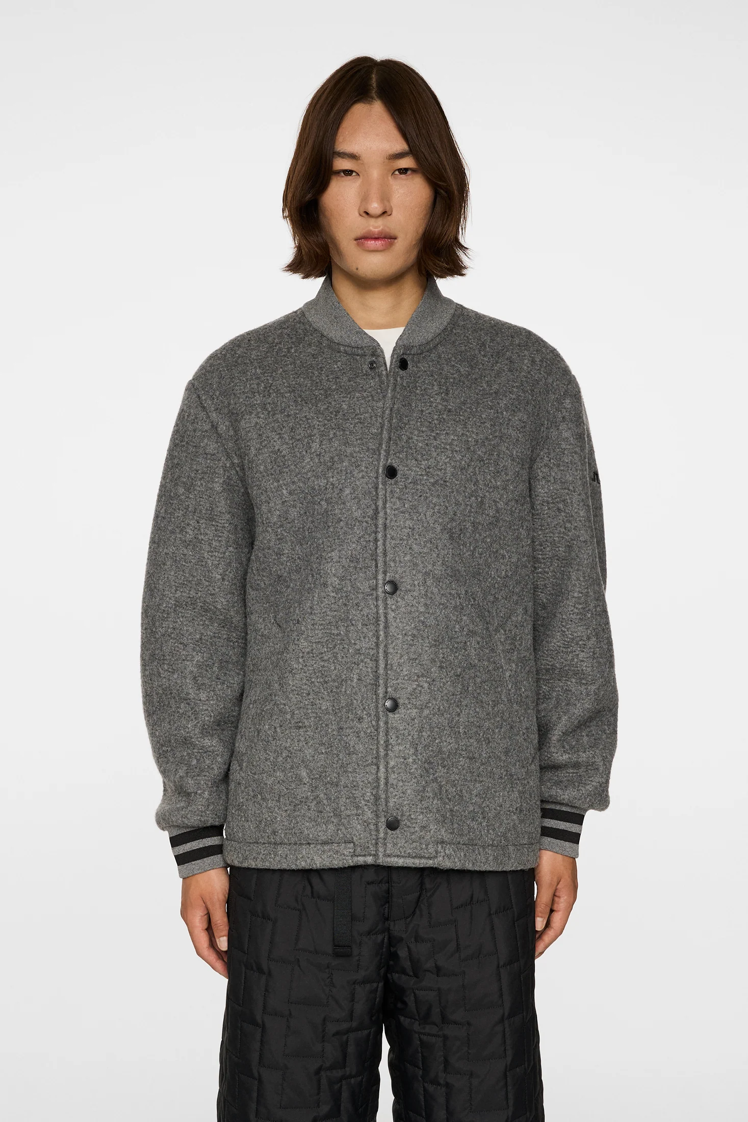 Blane Baseball wool jacket / Medium Grey Melange - Image 2