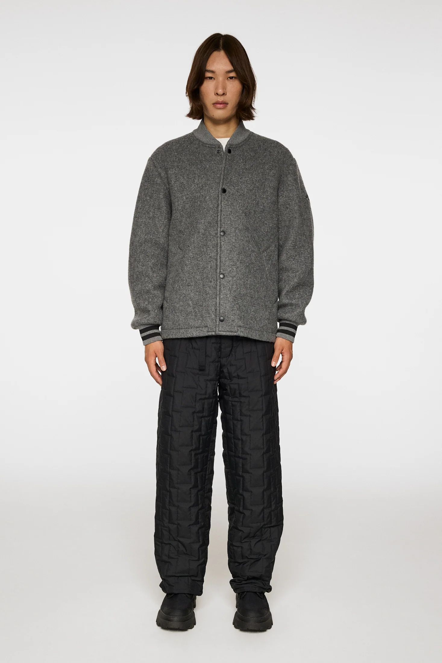 Blane Baseball wool jacket / Medium Grey Melange - Image 4