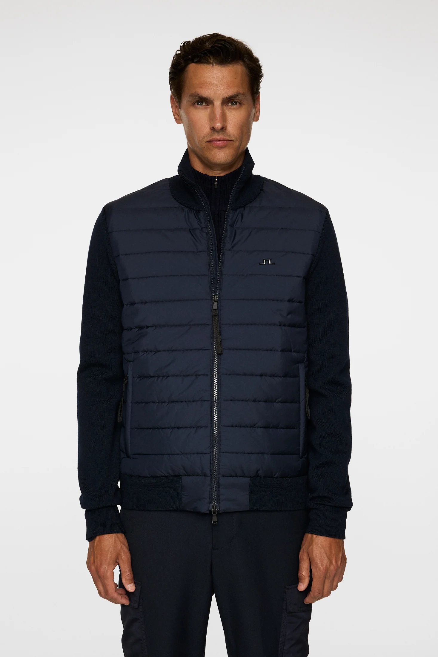 Bodie Knitted Hybrid Jacket / JL Navy - Image 2
