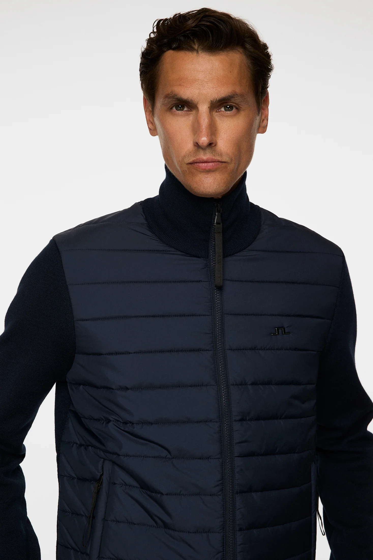 Bodie Knitted Hybrid Jacket / JL Navy - Image 5