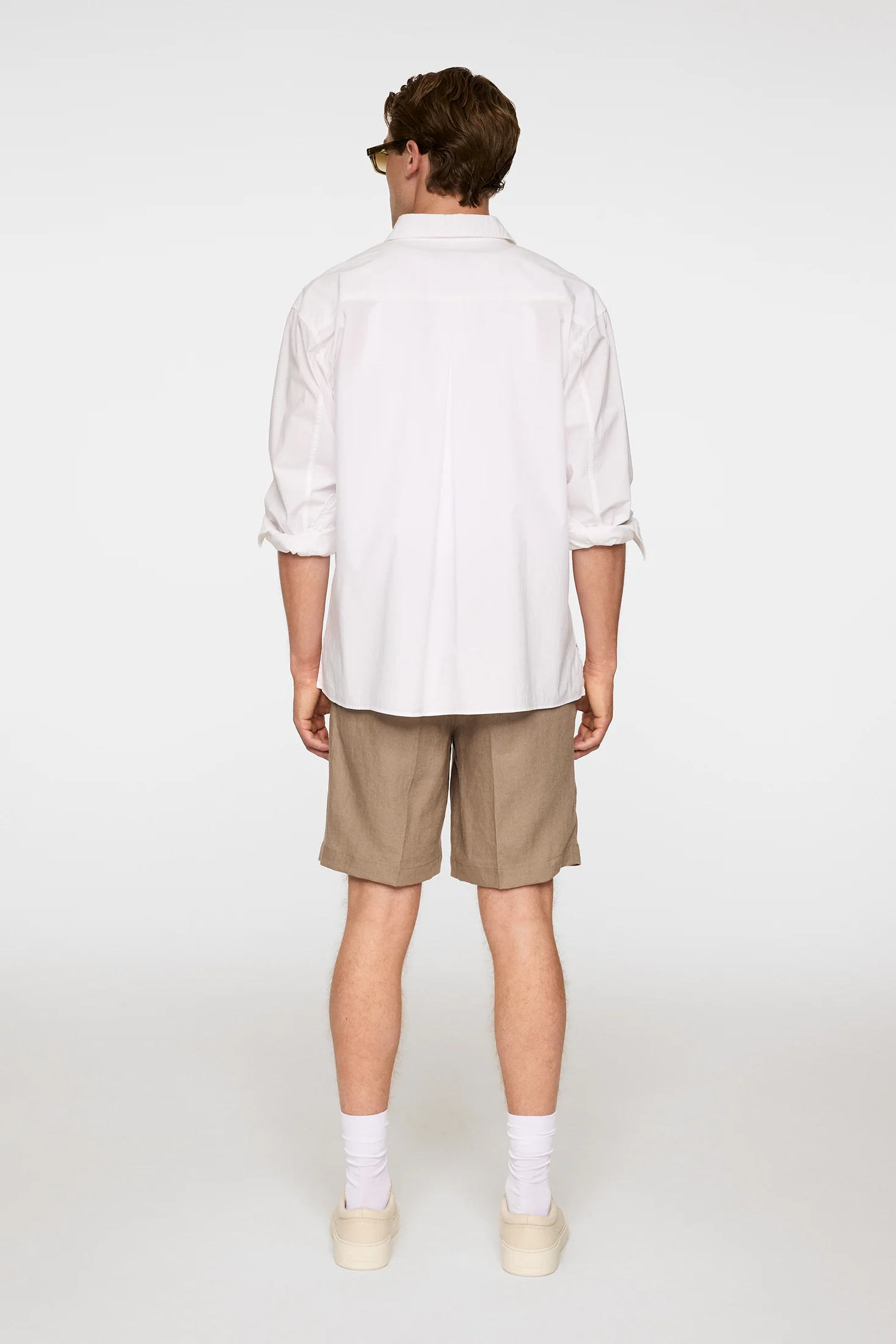 Brady Drape Linen Shorts / Sepia Tint - Image 3