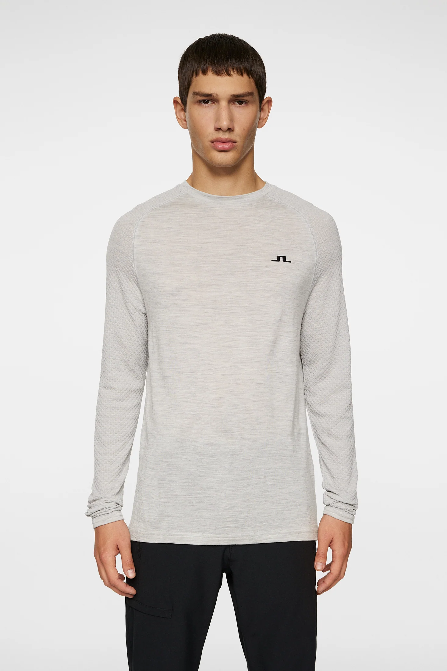 Brent Wool Long Sleeve / Light Grey Melange - Image 3