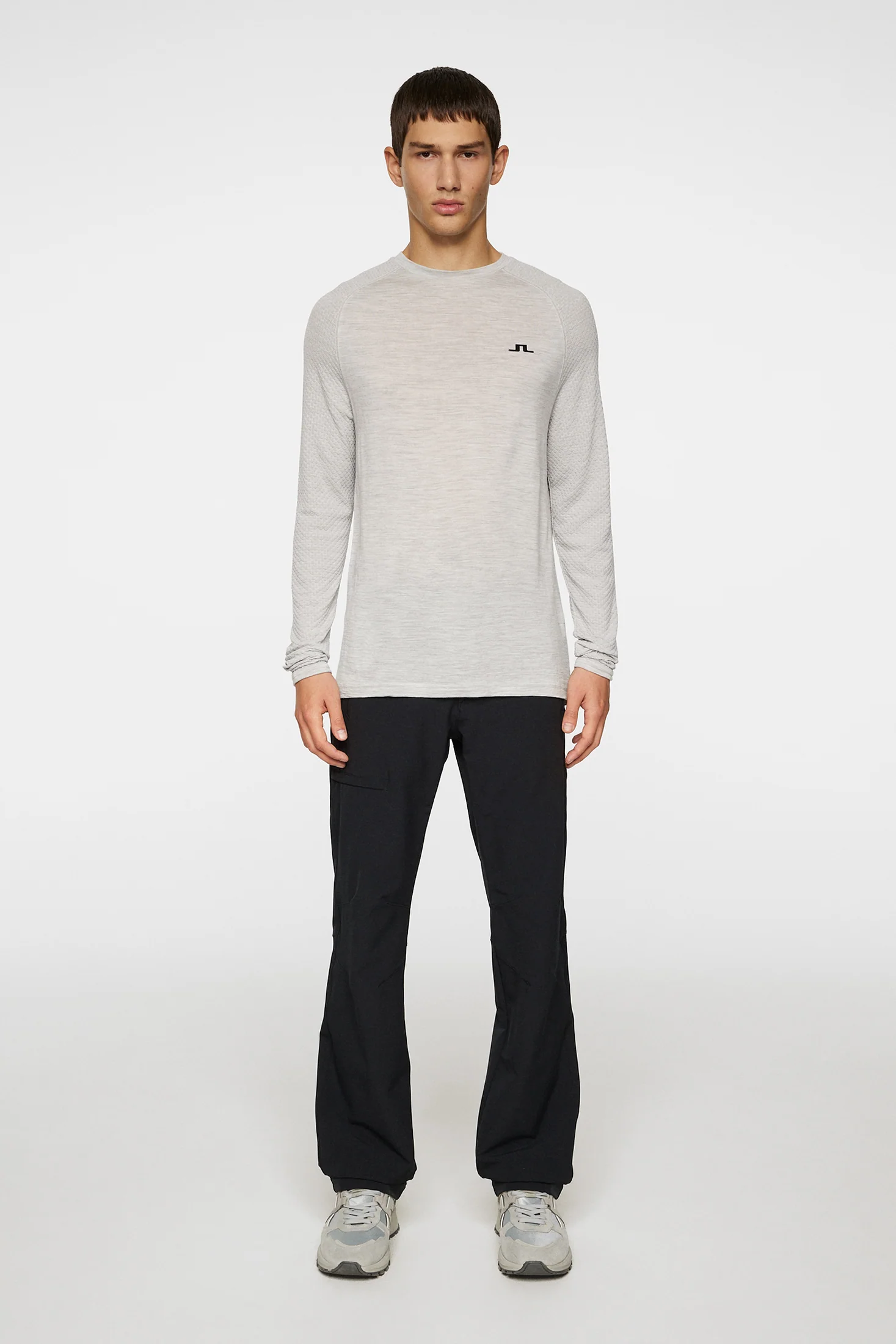 Brent Wool Long Sleeve / Light Grey Melange - Image 5