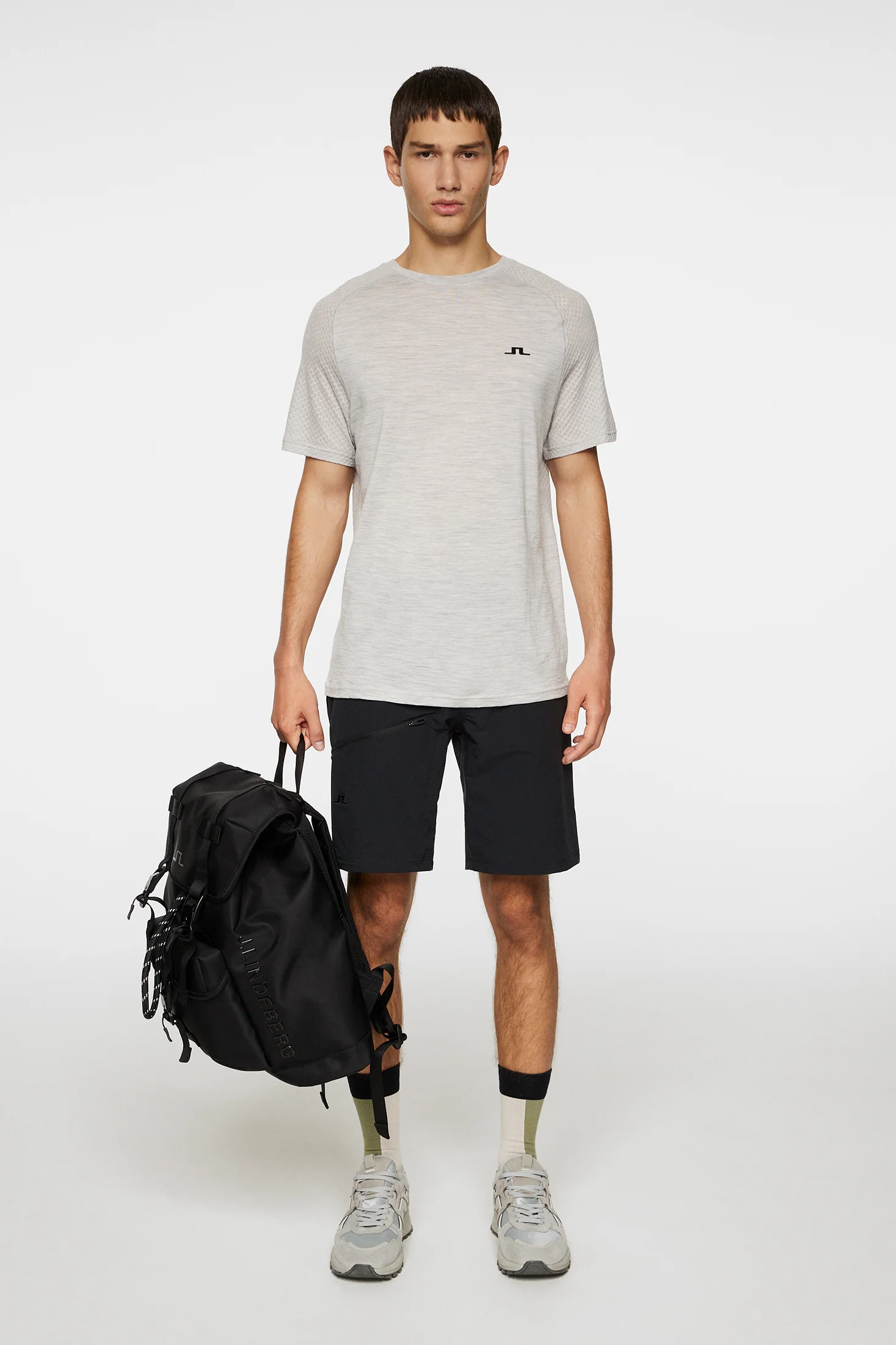 Brent Wool T-shirt / Light Grey Melange - Image 4