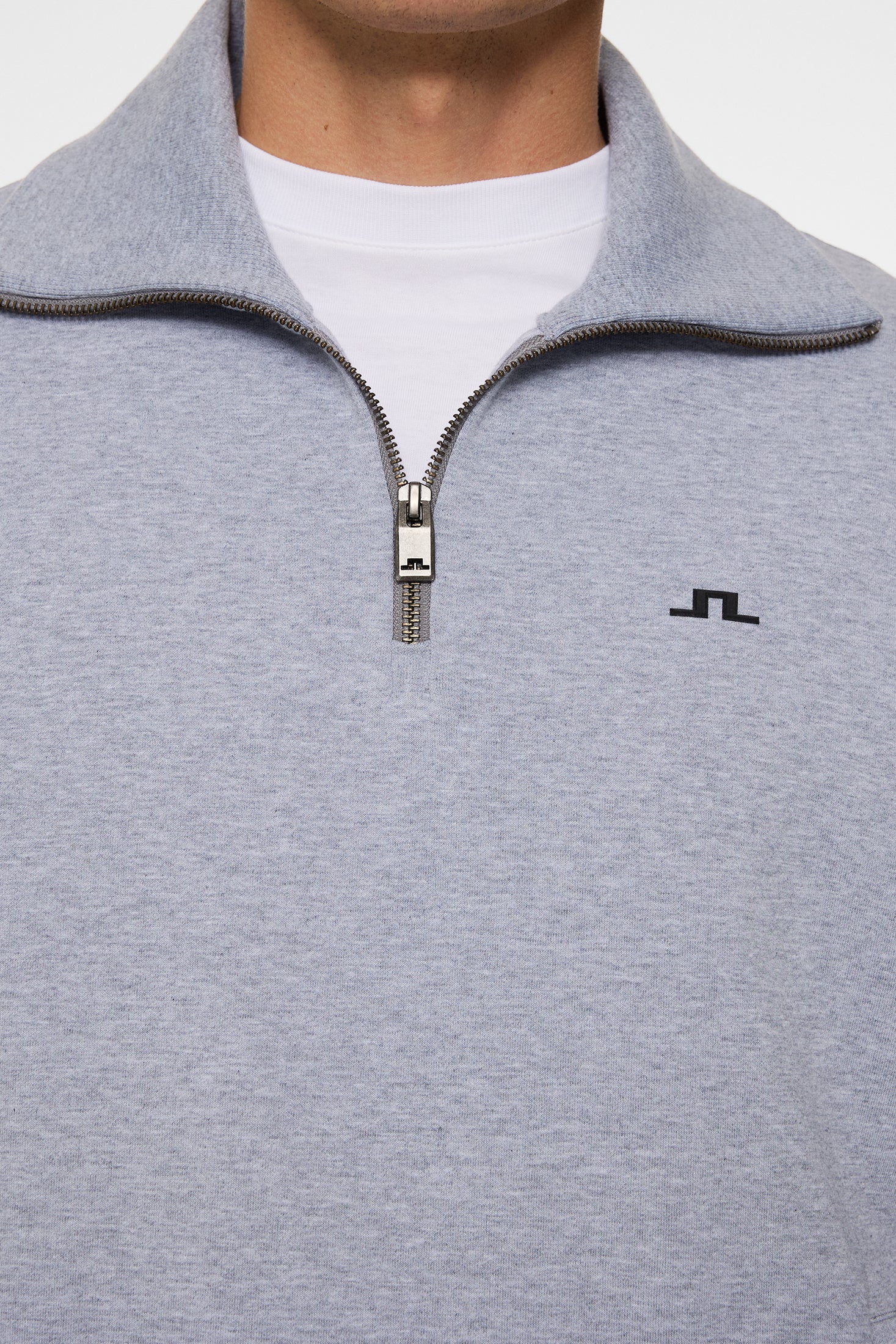 Callan quarter zip / Medium Grey Melange - Image 6