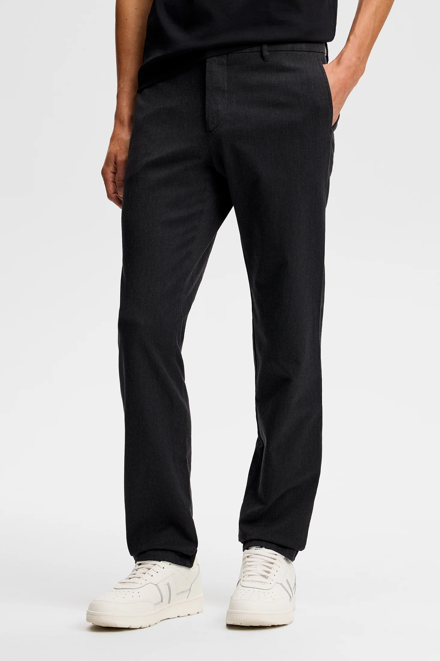 Ched Flannel Twill Pants / Dark Grey Melange - Image 3