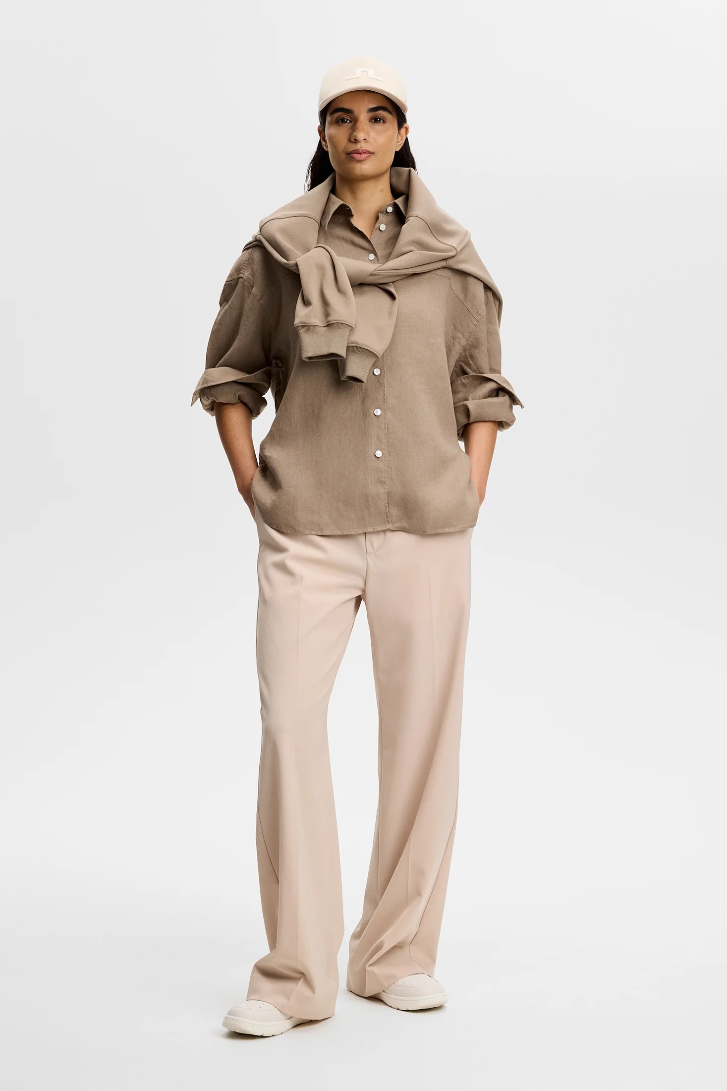 Clairo Clean Linen Shirt / Brindle - Image 4