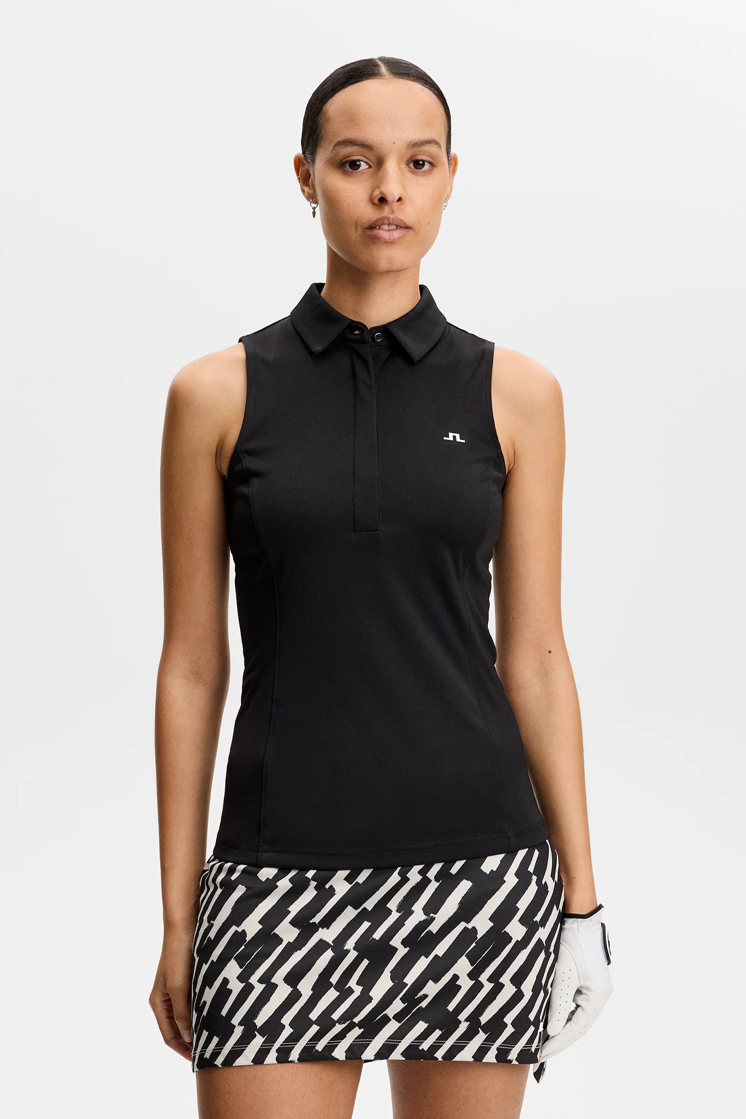 Dena Sleeveless Polo / Black - Image 2