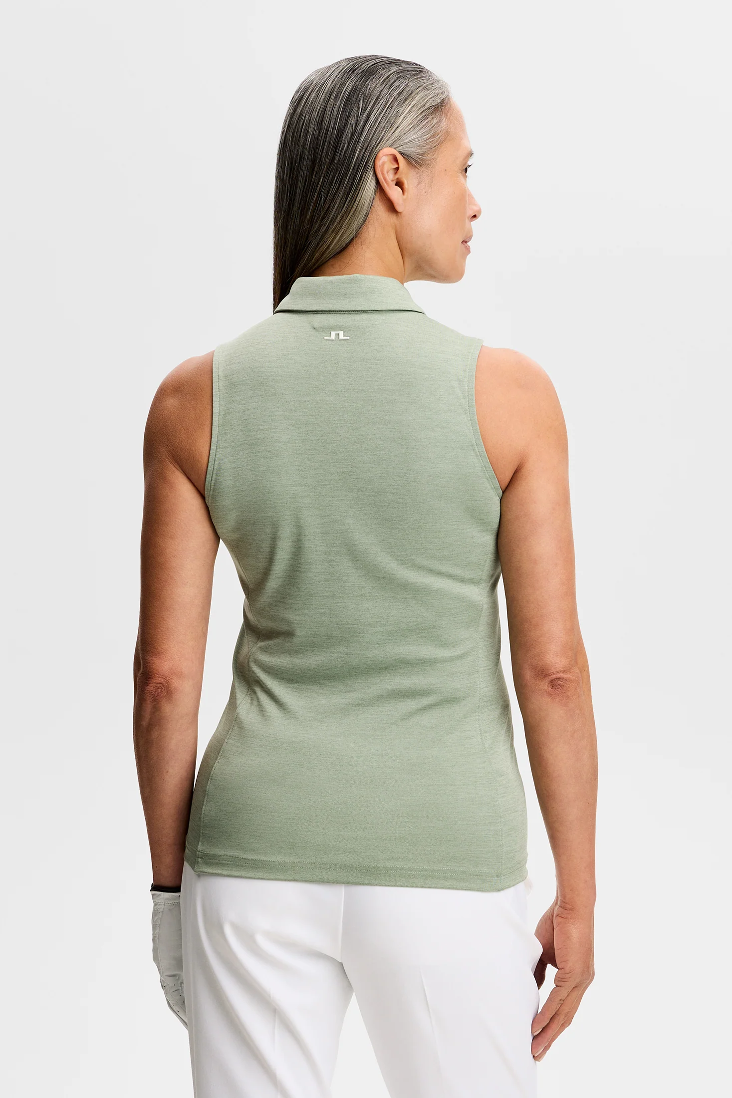 Dena Sleeveless Polo / Hedge Green Melange - Image 3