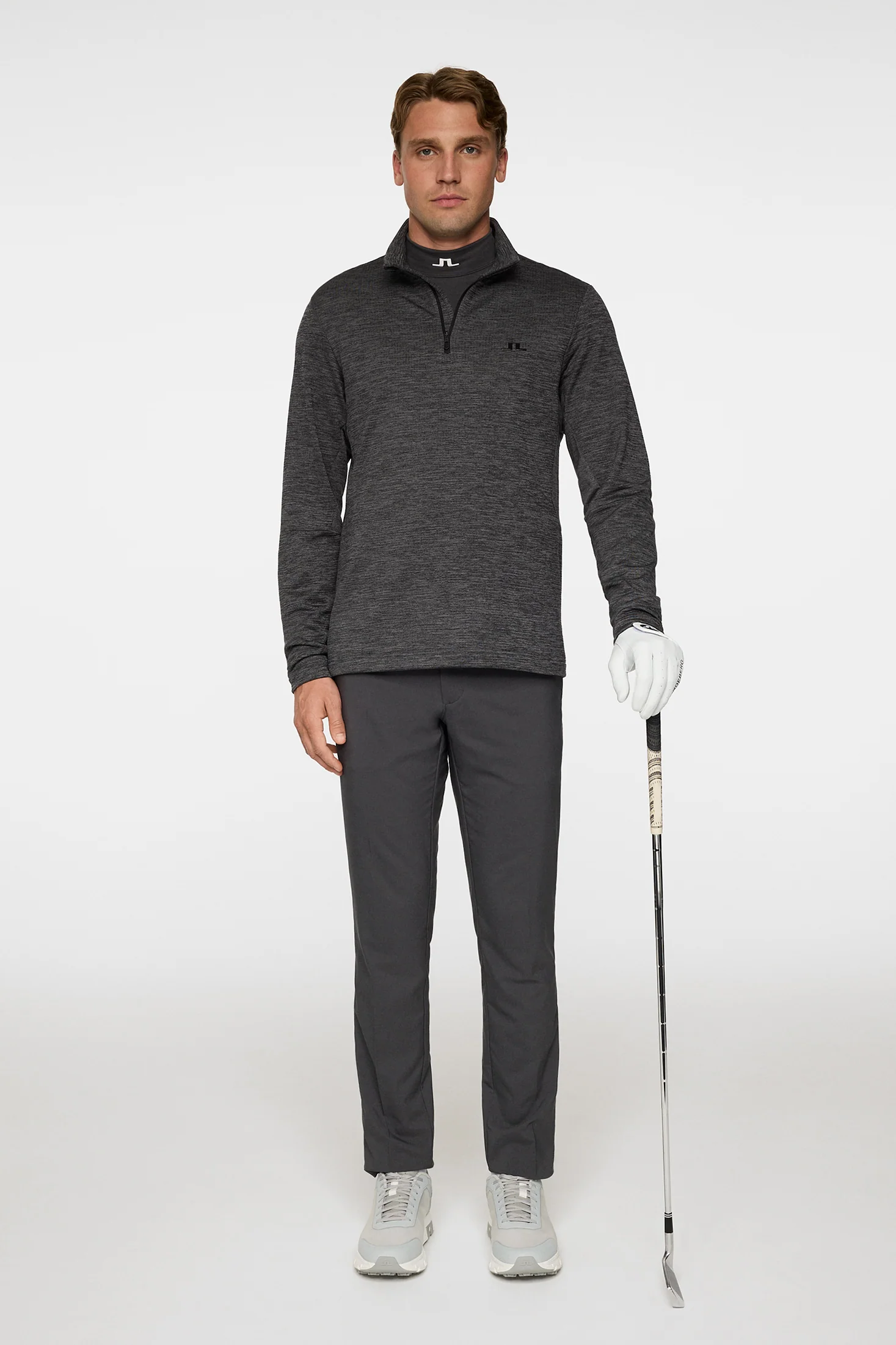 Destry Quarter Zip Mid Layer / Asphalt and Black Melange - Image 4