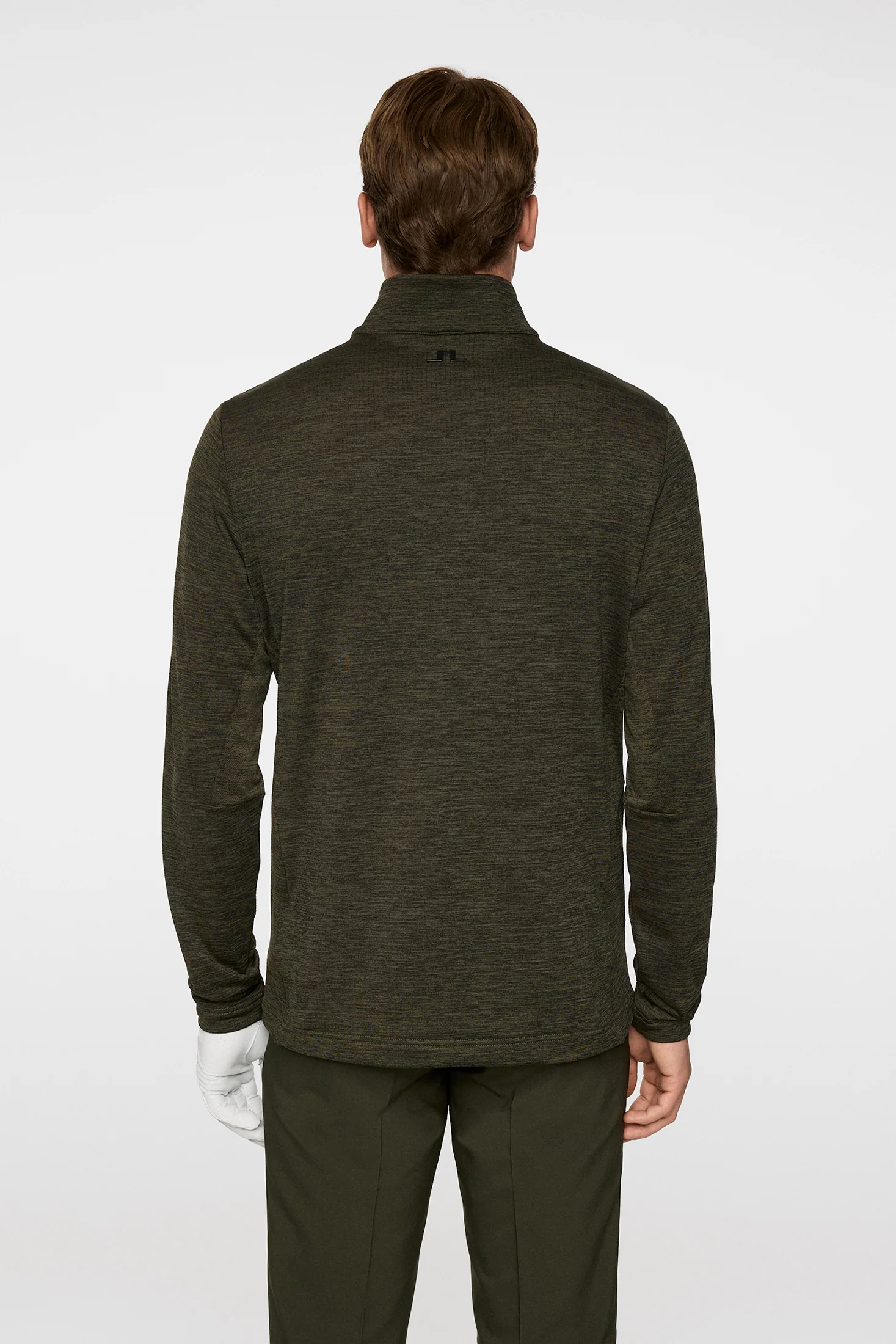 Destry Quarter Zip Mid Layer / Black and Forest Green Melange - Image 3