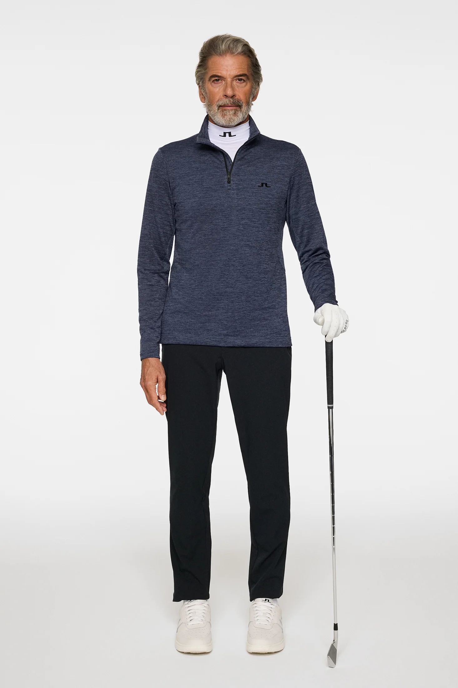 Destry Quarter Zip Mid Layer / Vintage Indigo Melange - Image 4