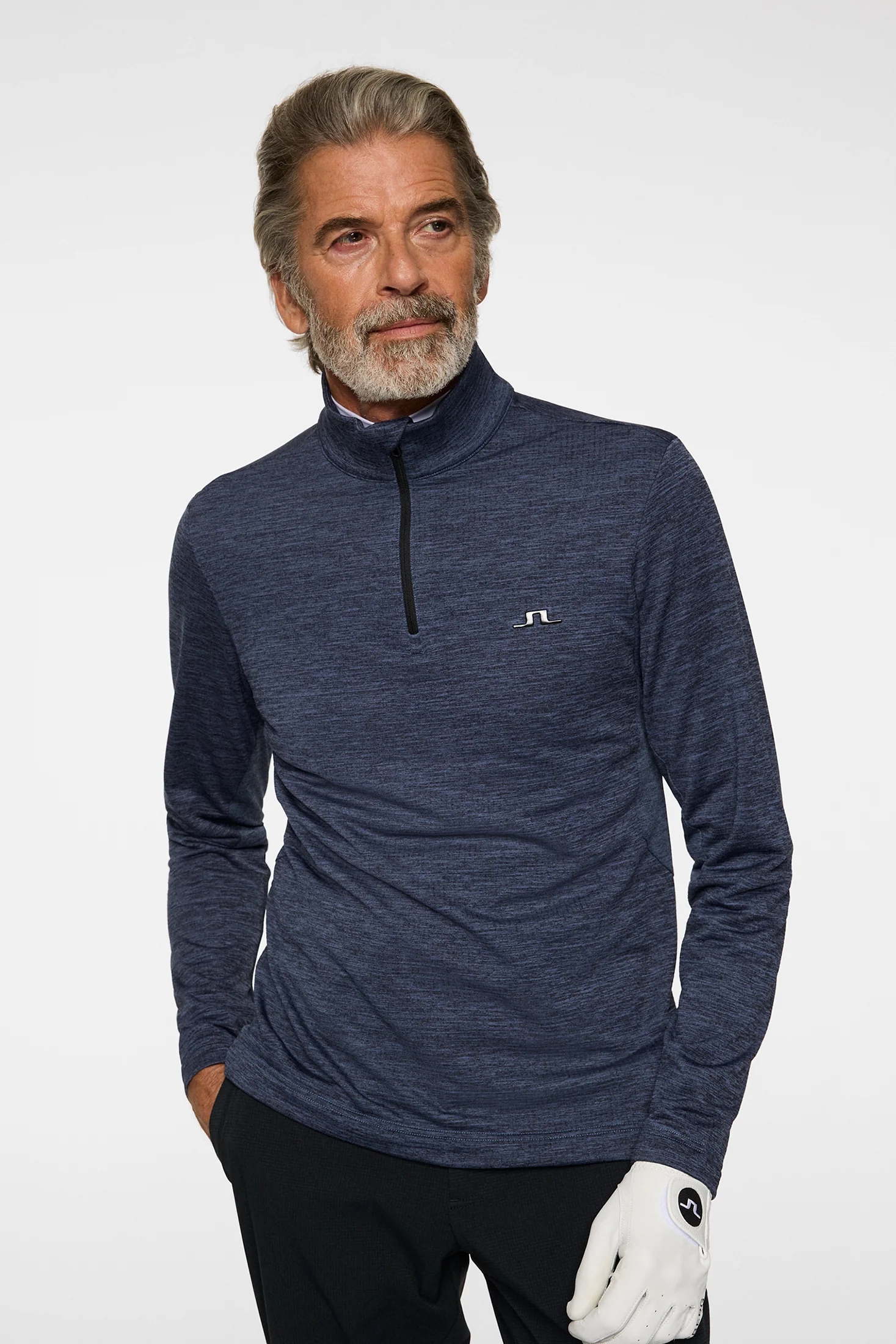 Destry Quarter Zip Mid Layer / Vintage Indigo Melange - Image 5