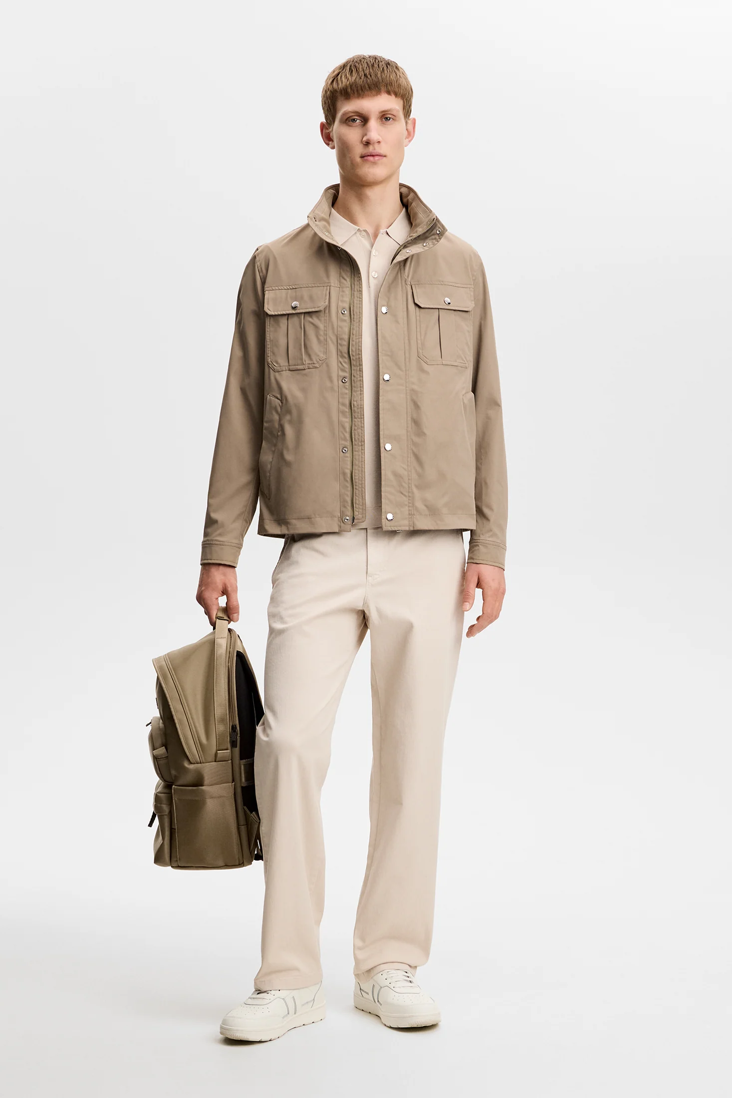Devyn Straight Cotton Pants / Moonbeam - Image 4