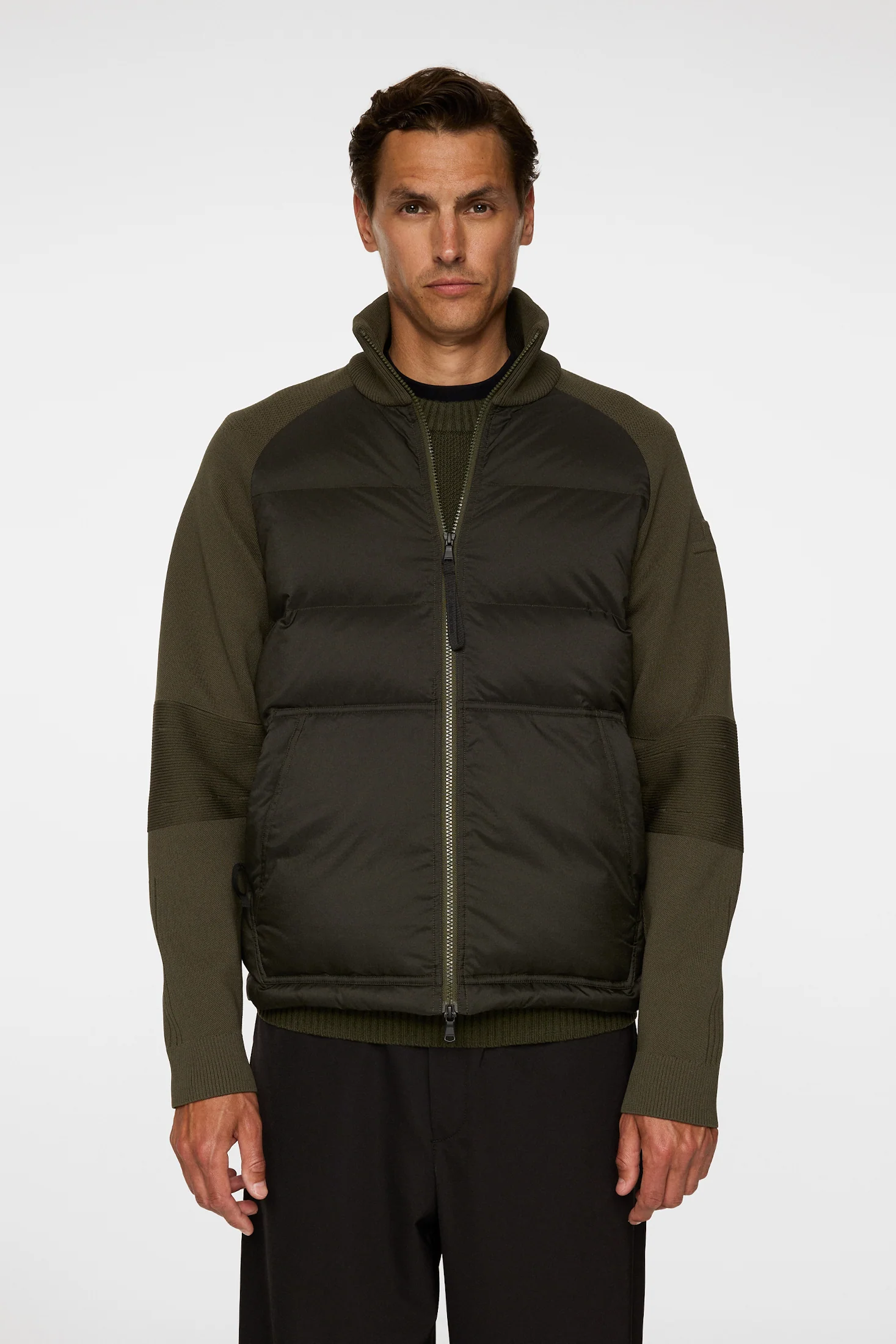 Dome Knit Hybrid Jacket / Forest Green - Image 3