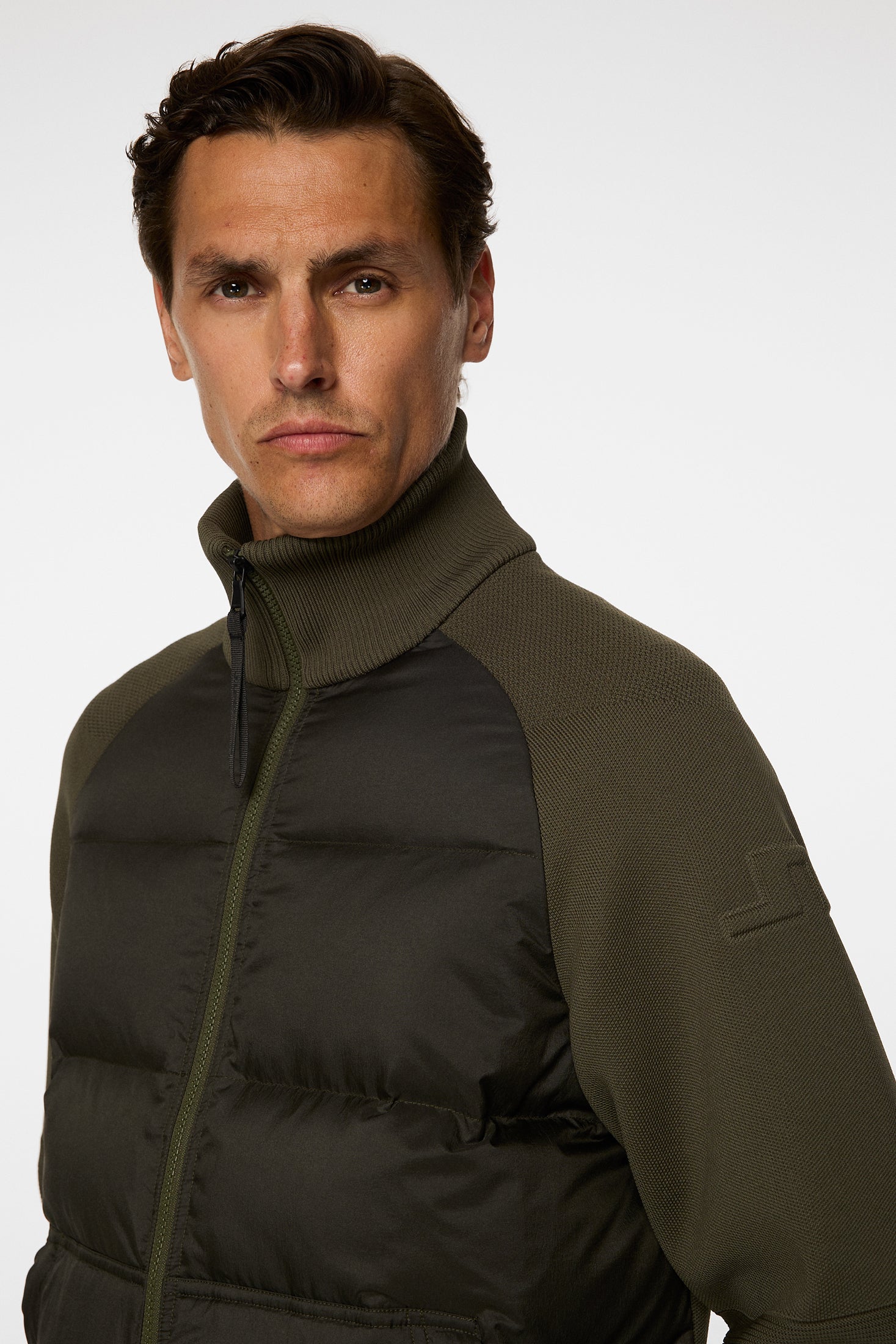 Dome Knit Hybrid Jacket / Forest Green - Image 6