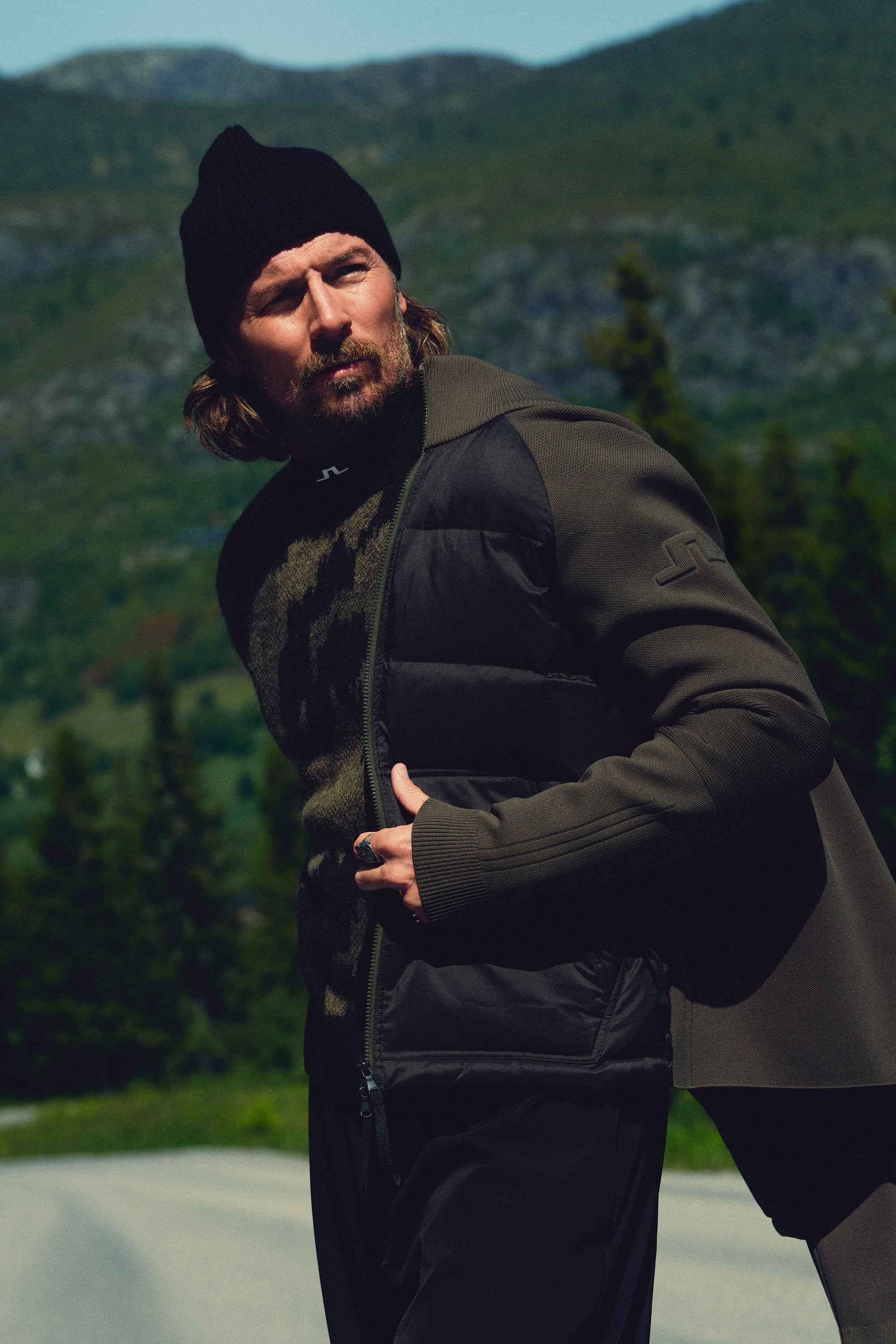 Dome Knit Hybrid Jacket / Forest Green - Image 8