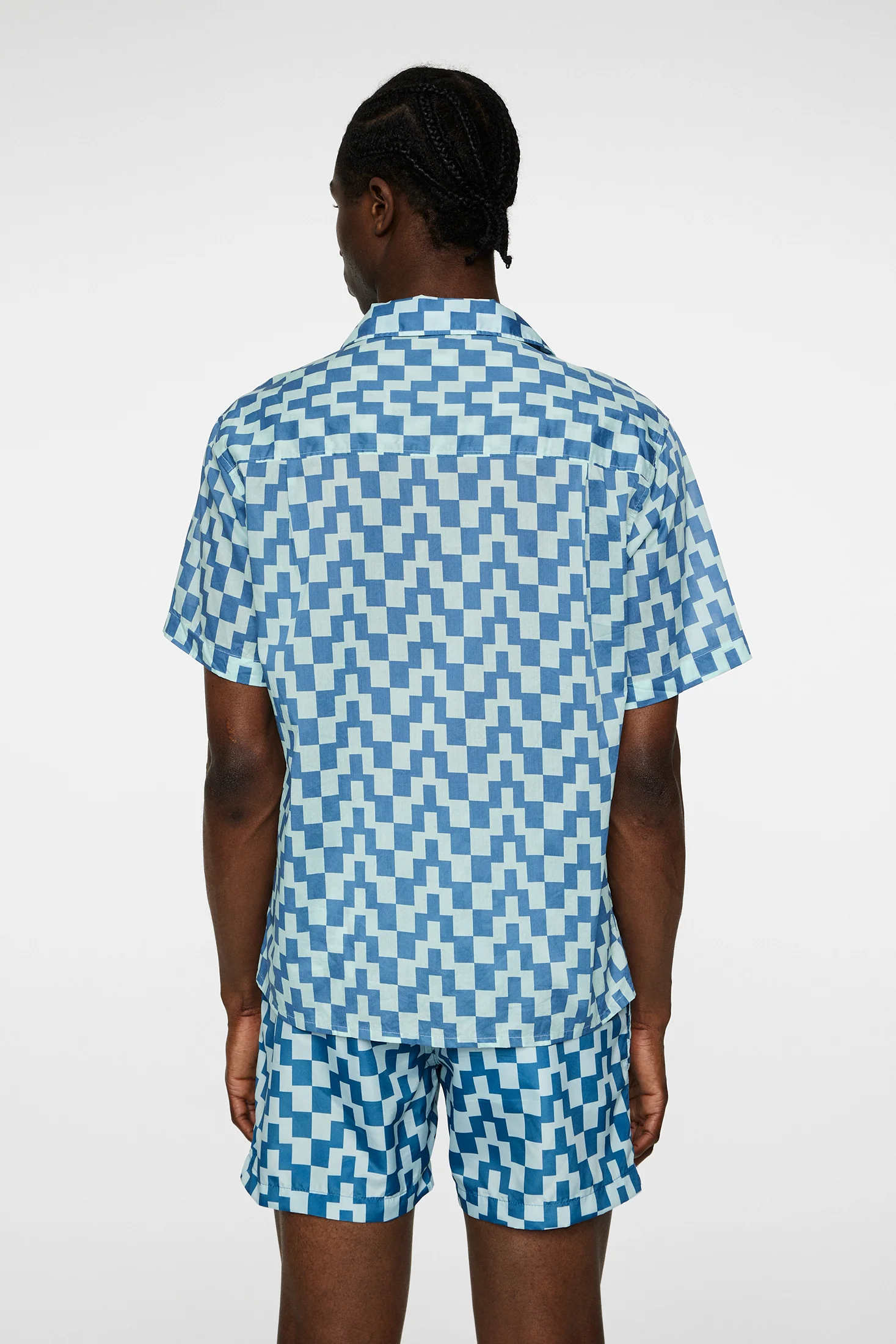 Donso Cotton Printed Shirt / Bridge Stack Blue M - Image 3