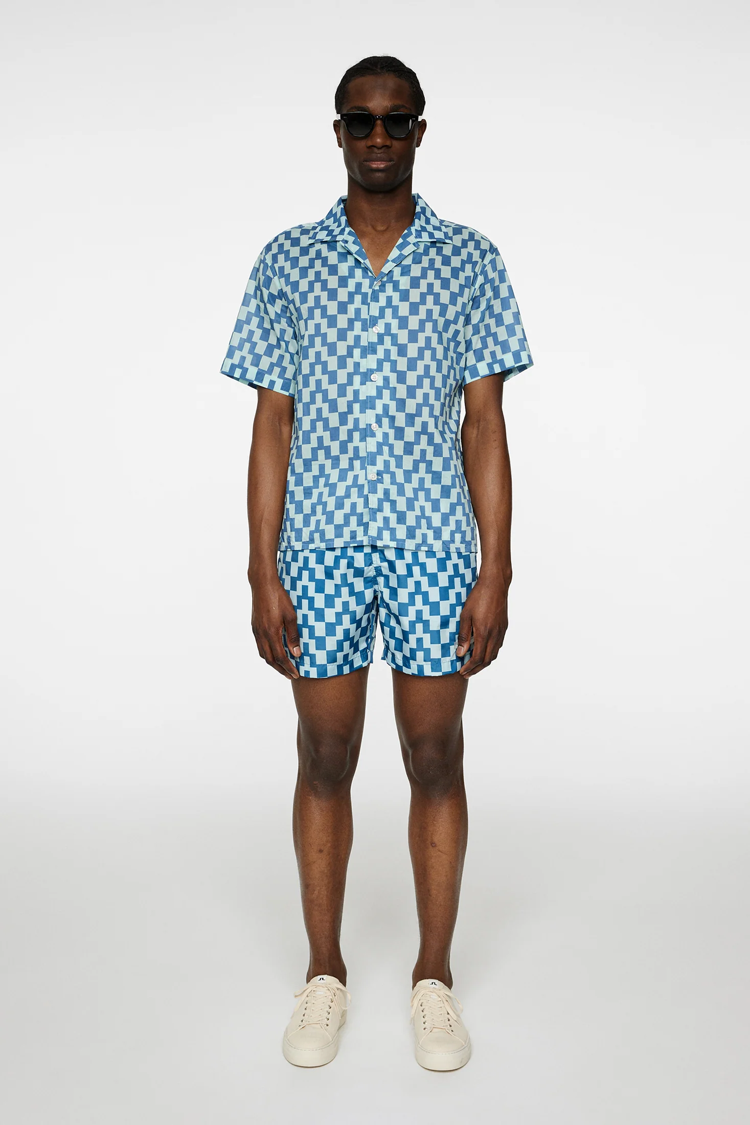 Donso Cotton Printed Shirt / Bridge Stack Blue M - Image 4