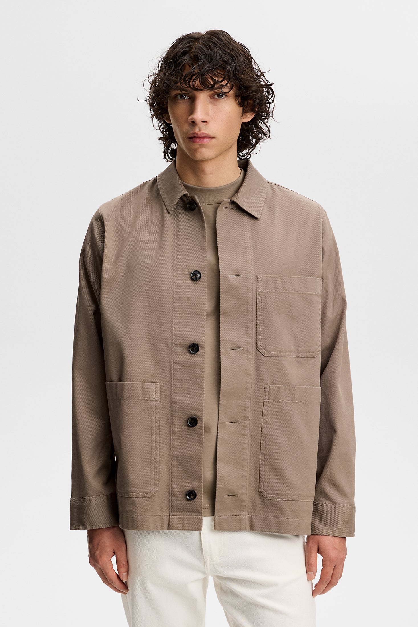 Easton Cotton Overshirt / Brindle - Image 2
