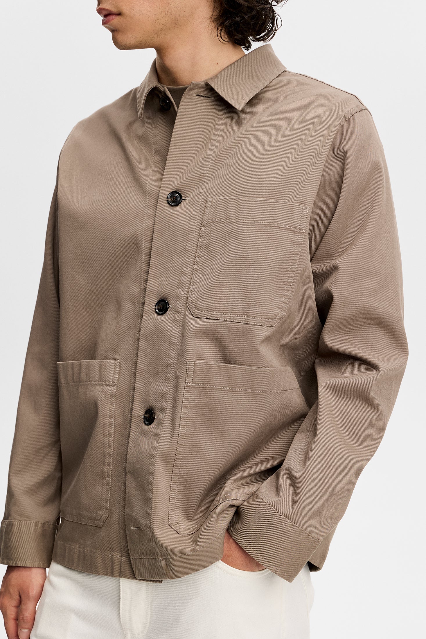 Easton Cotton Overshirt / Brindle - Image 5