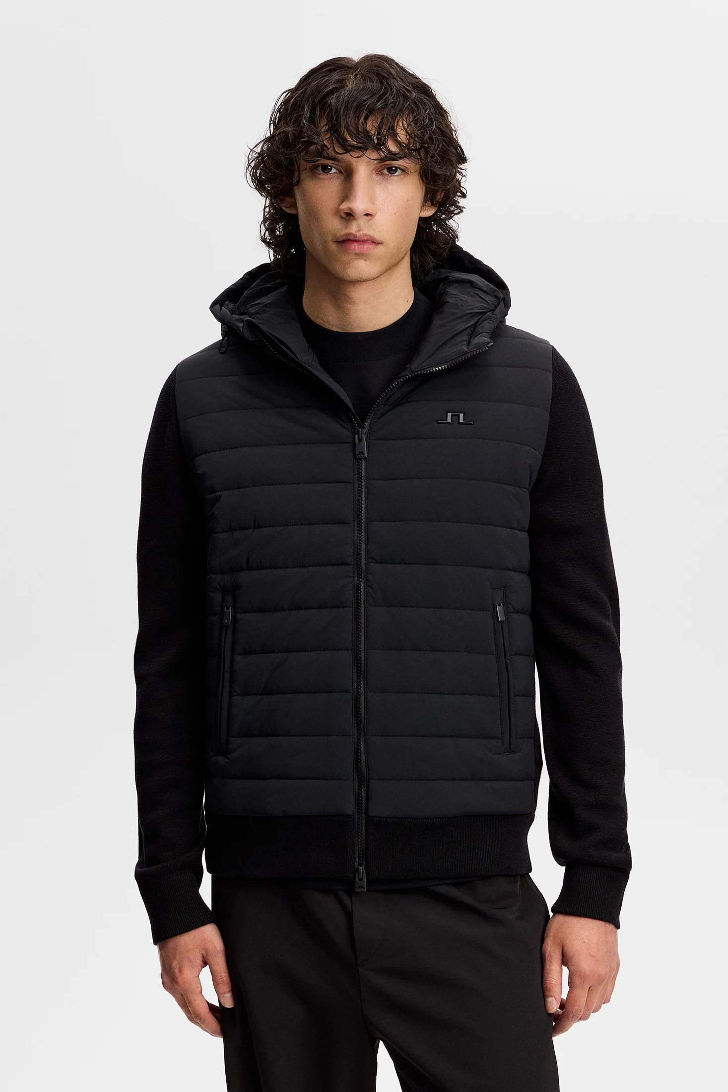 Ebbe Hybrid Knit Hoodie / Black - Image 2